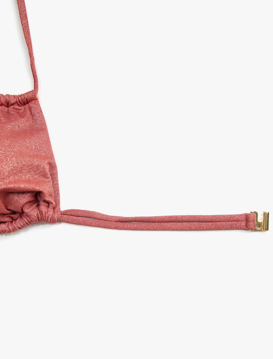  Simli Büzgülü Bikini Üstü