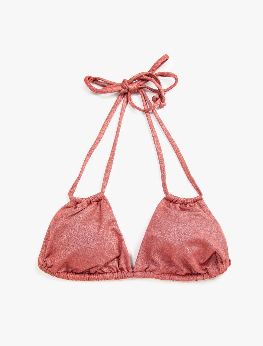   Simli Büzgülü Bikini Üstü