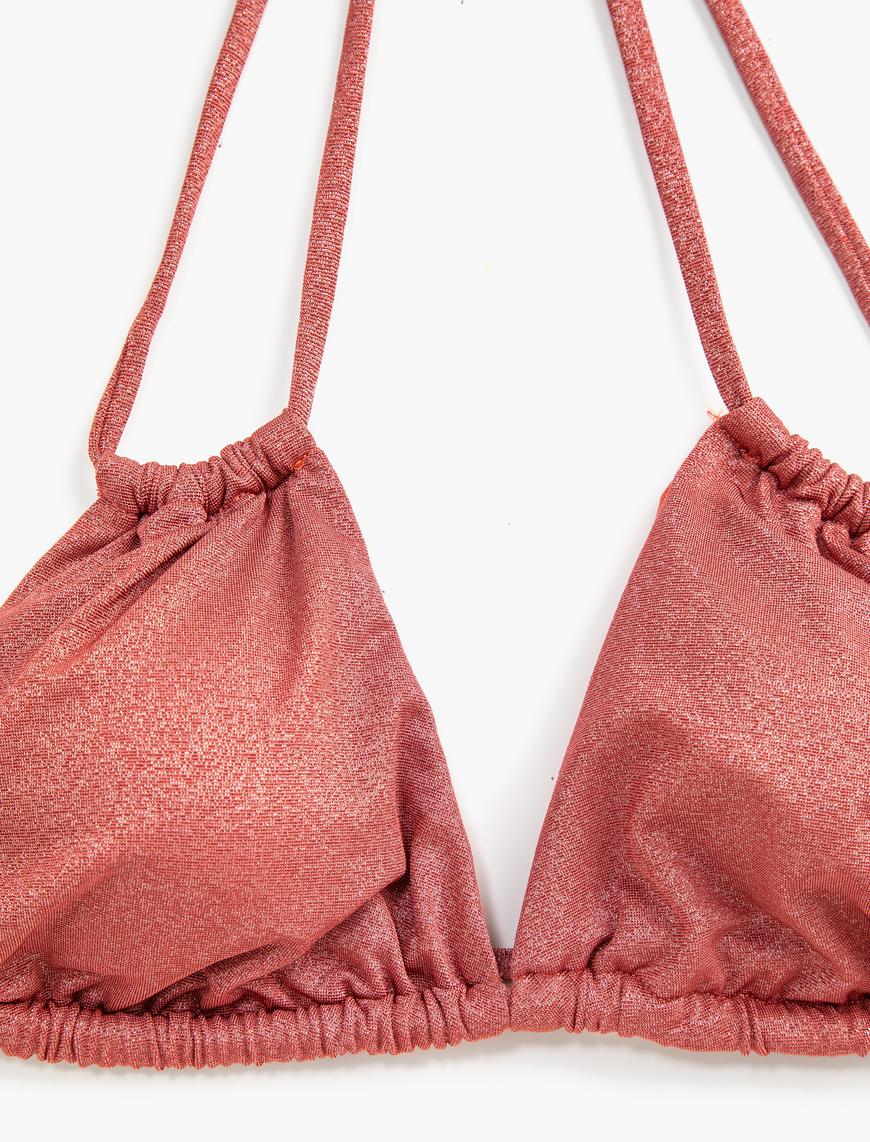   Simli Büzgülü Bikini Üstü