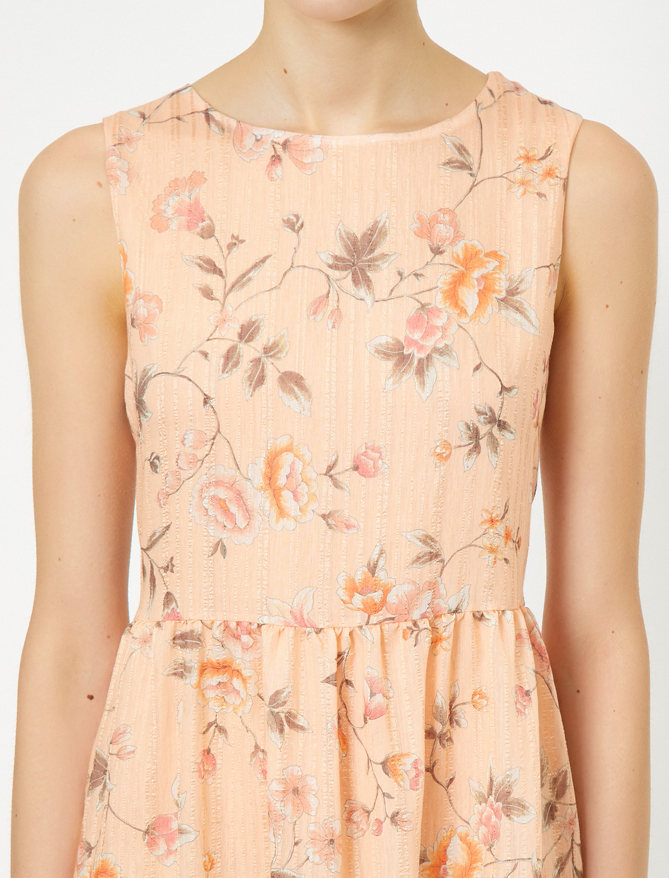   Çiçek Desenli Midi Uçuş Uçuş Elbise