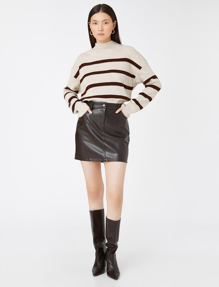  Yarım Balıkçı Yaka Kazak Triko