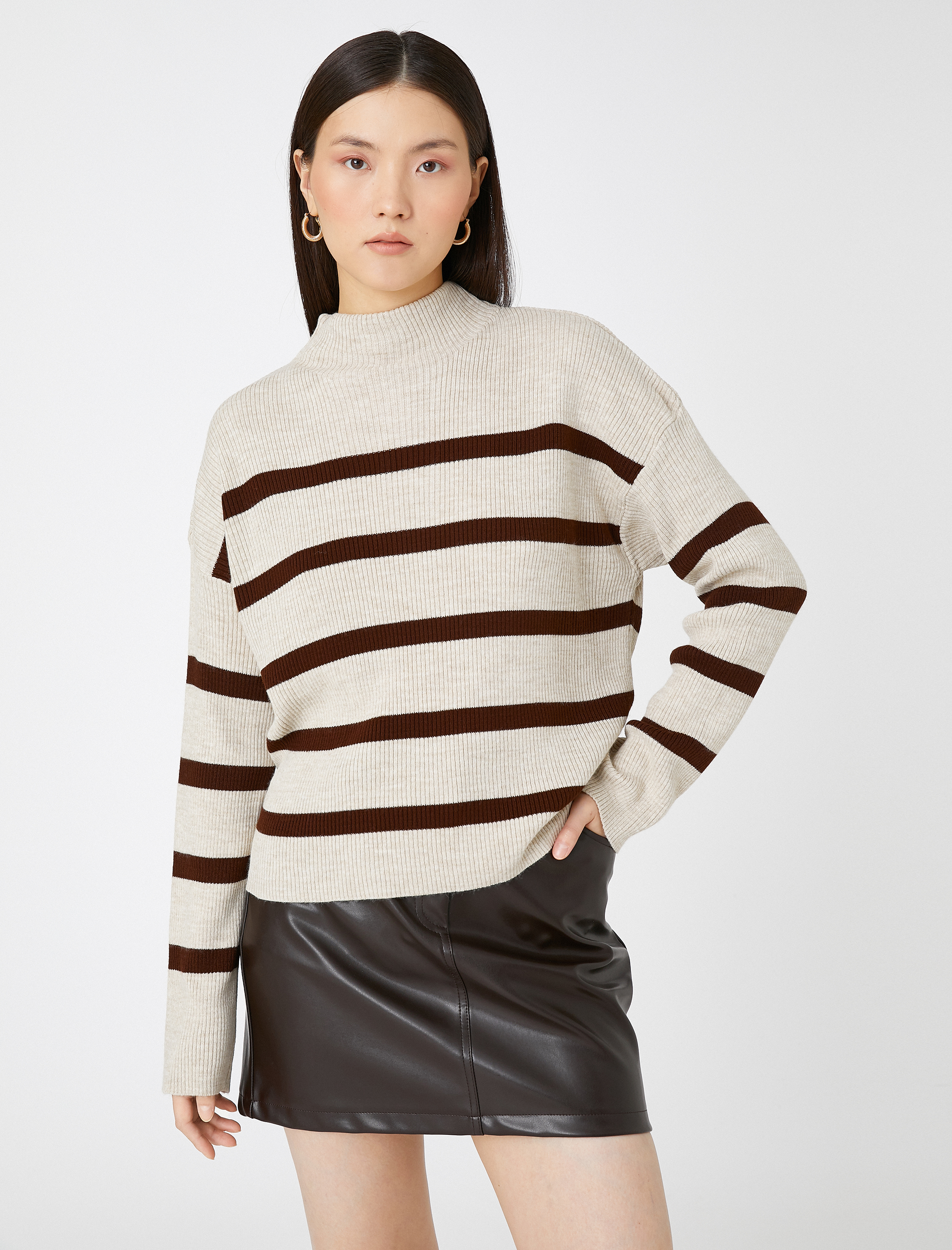   Yarım Balıkçı Yaka Kazak Triko