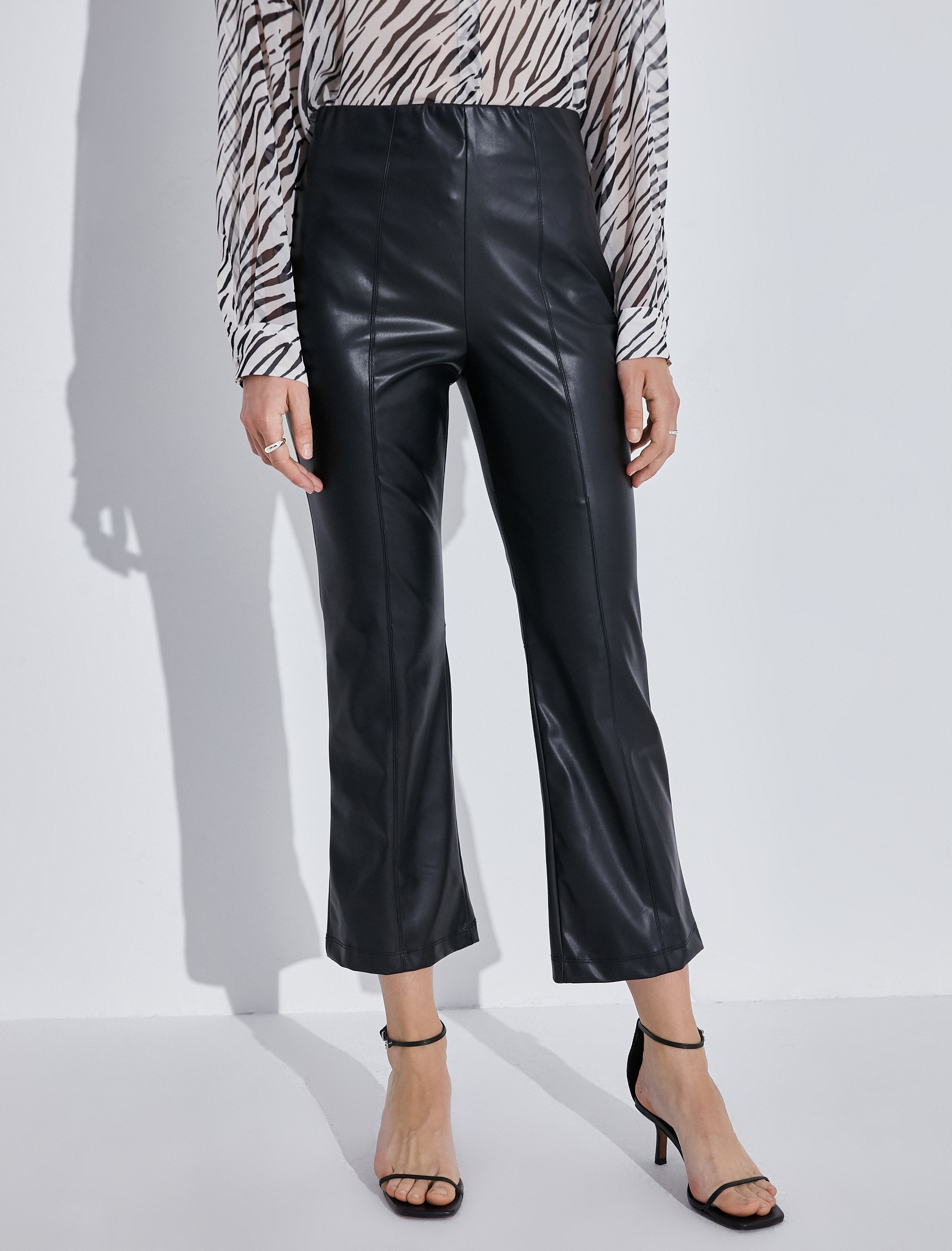   Suni Deri Crop Pantolon