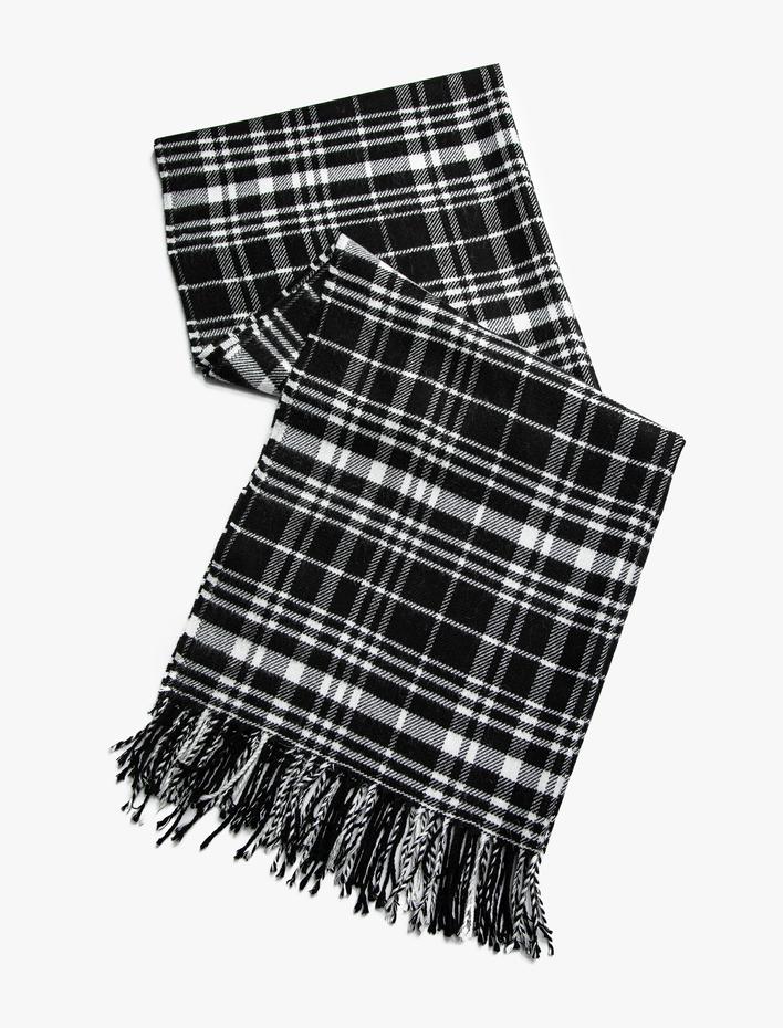 Kadın Ekose Şal Püsküllü