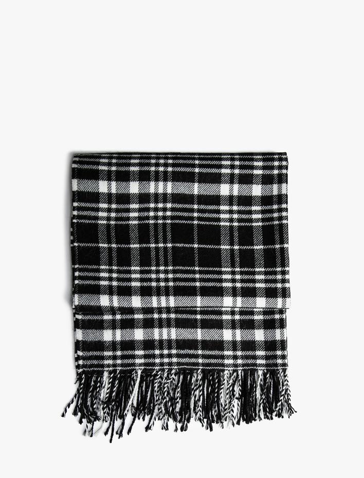 Kadın Ekose Şal Püsküllü