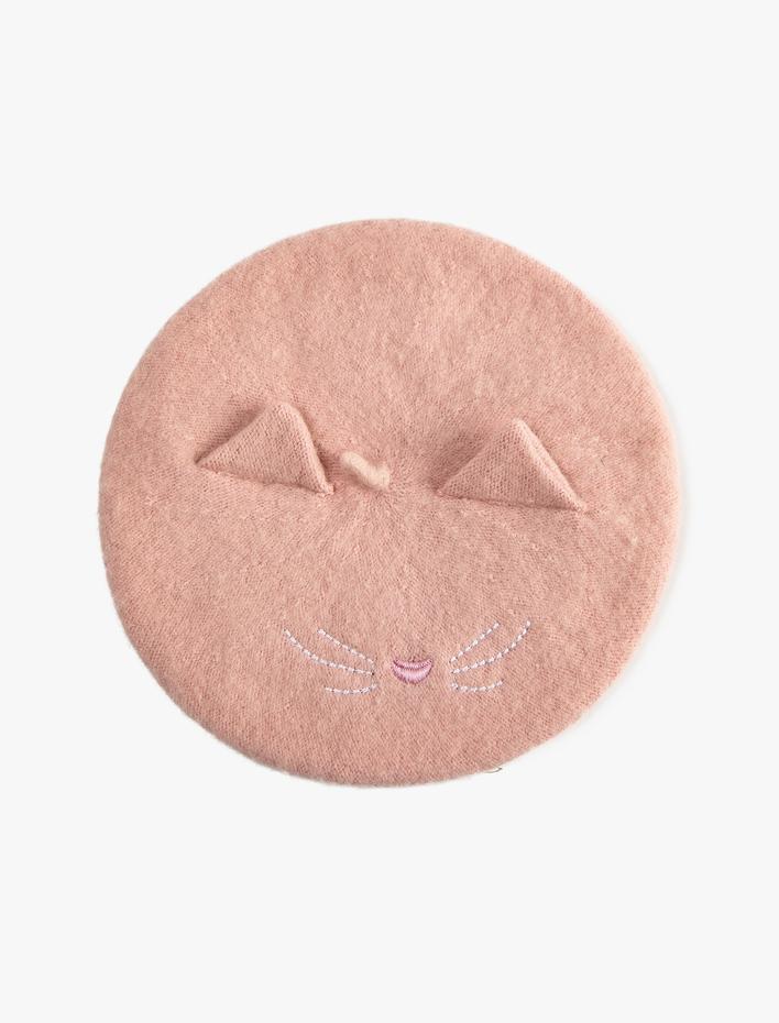 Kız Çocuk Ressam Şapka Kulak Aplike Detaylı