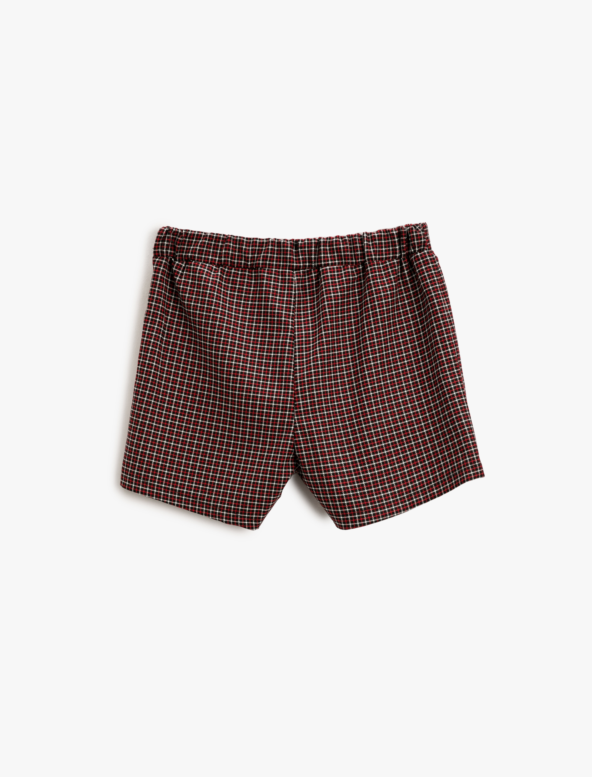  Kız Çocuk Ekose Şort Etek Toka Detaylı