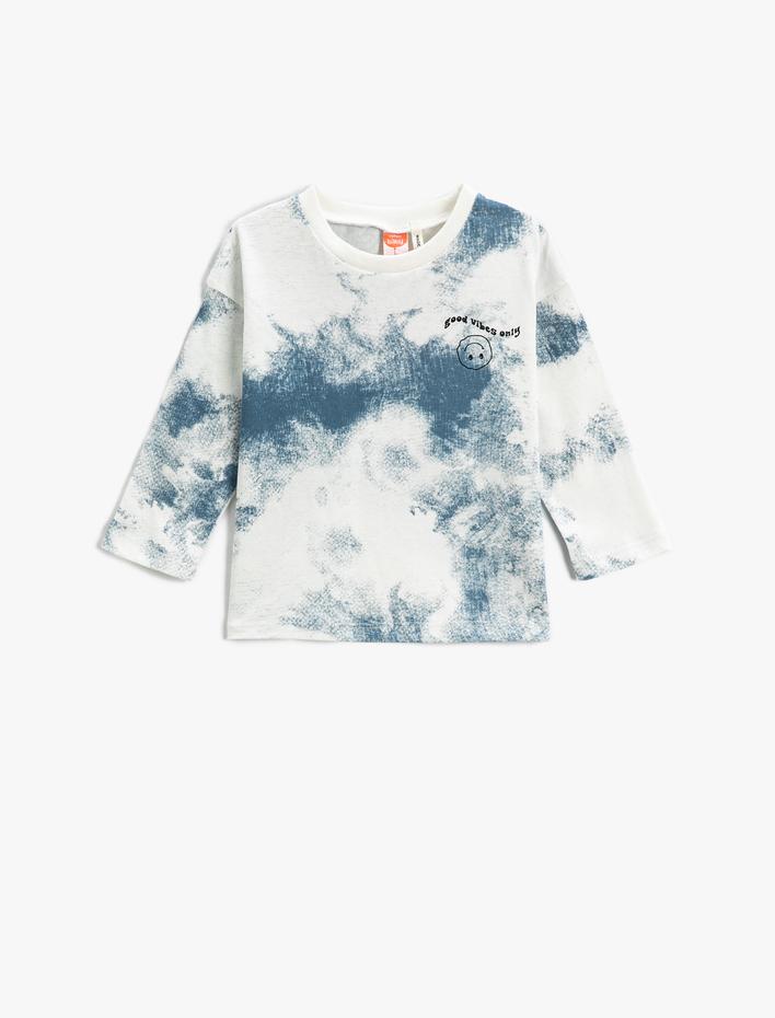 Erkek Bebek Batik Desenli Uzun Kollu Tişört