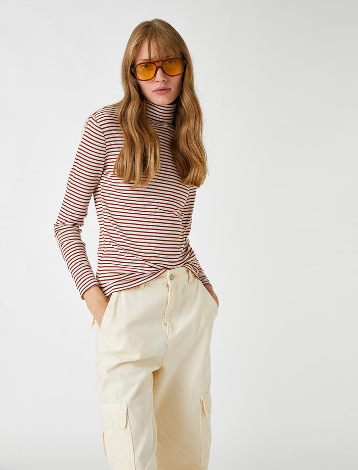  Boğazlı Tişört Uzun Kollu