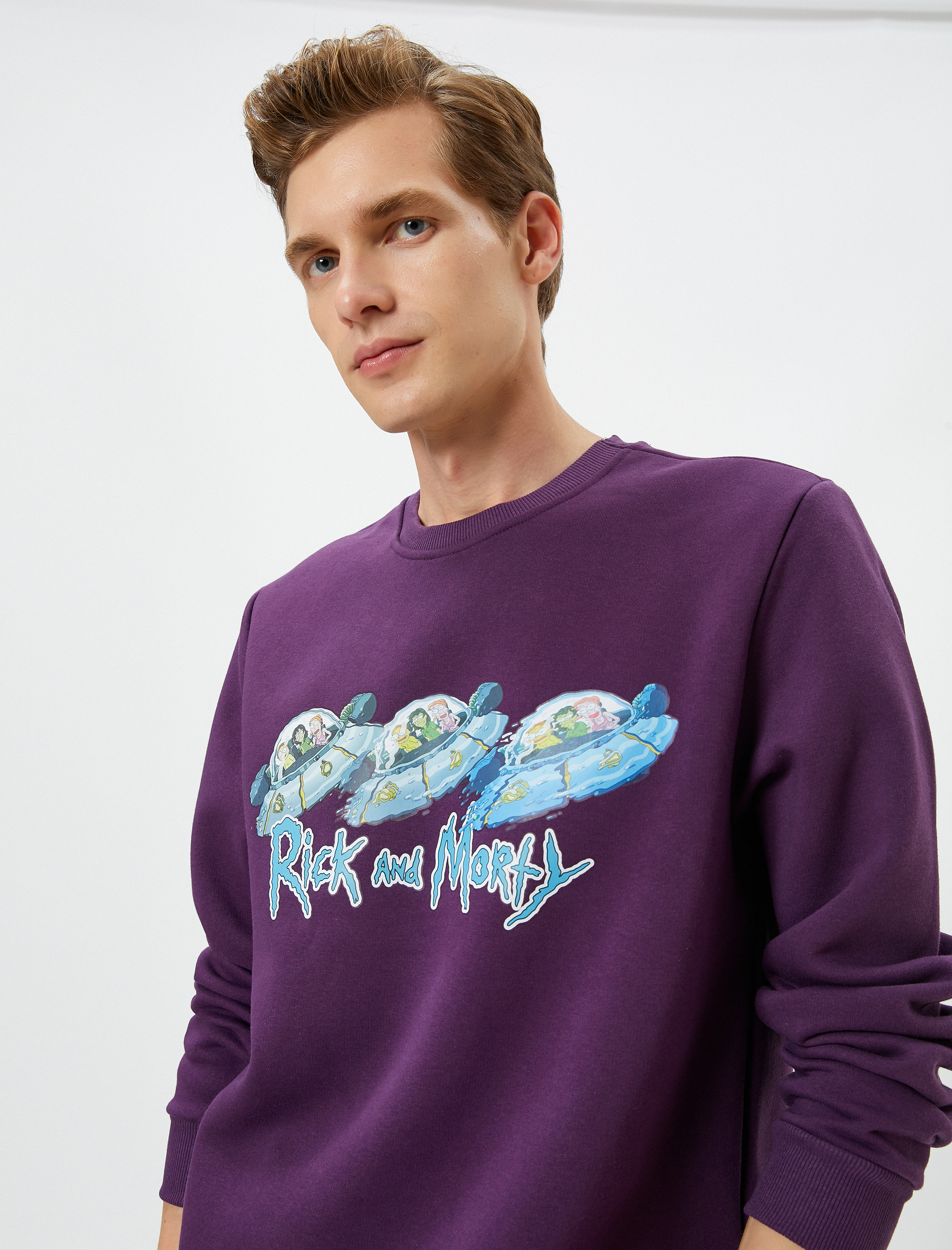   Rick and Morty Sweatshirt Şardonlu Lisanslı Baskılı