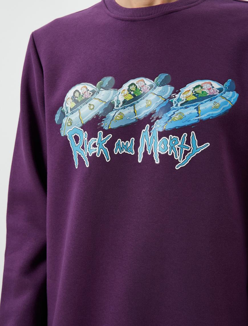   Rick and Morty Sweatshirt Şardonlu Lisanslı Baskılı