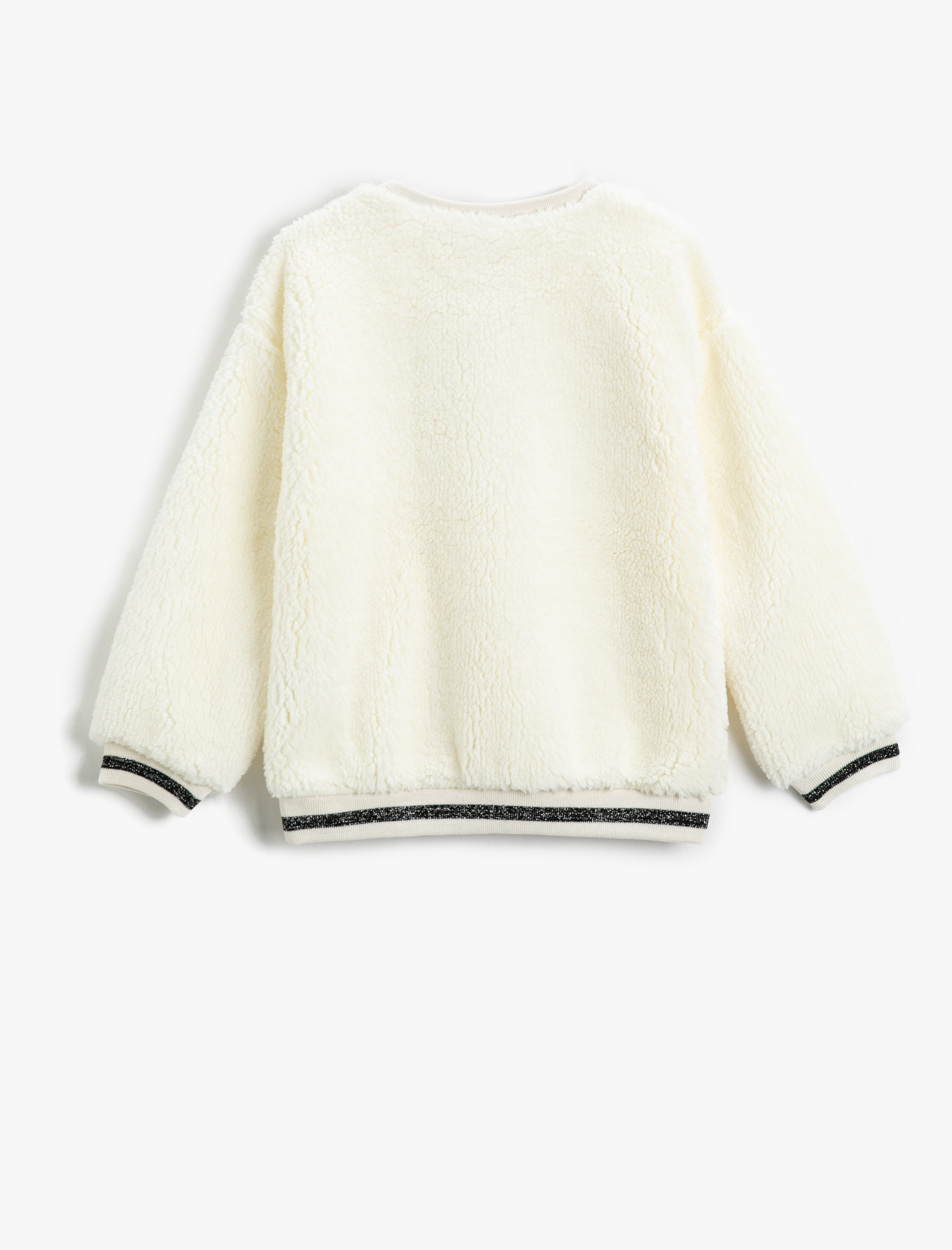  Kız Çocuk Peluş Sweatshirt Parlak Aplike Detaylı