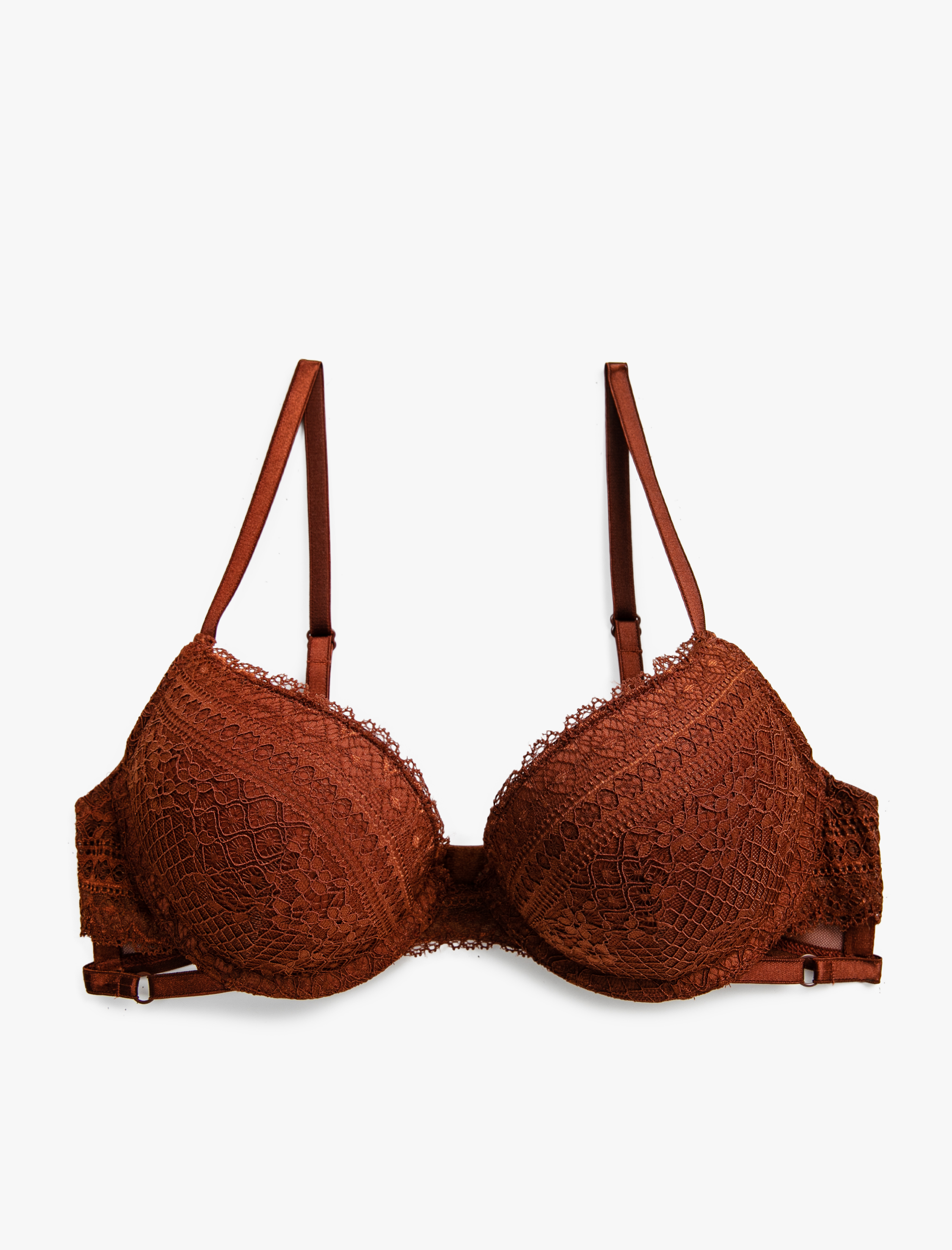   Dantelli Destekli Sütyen Ekstra Dolgulu Balenli Kaplı