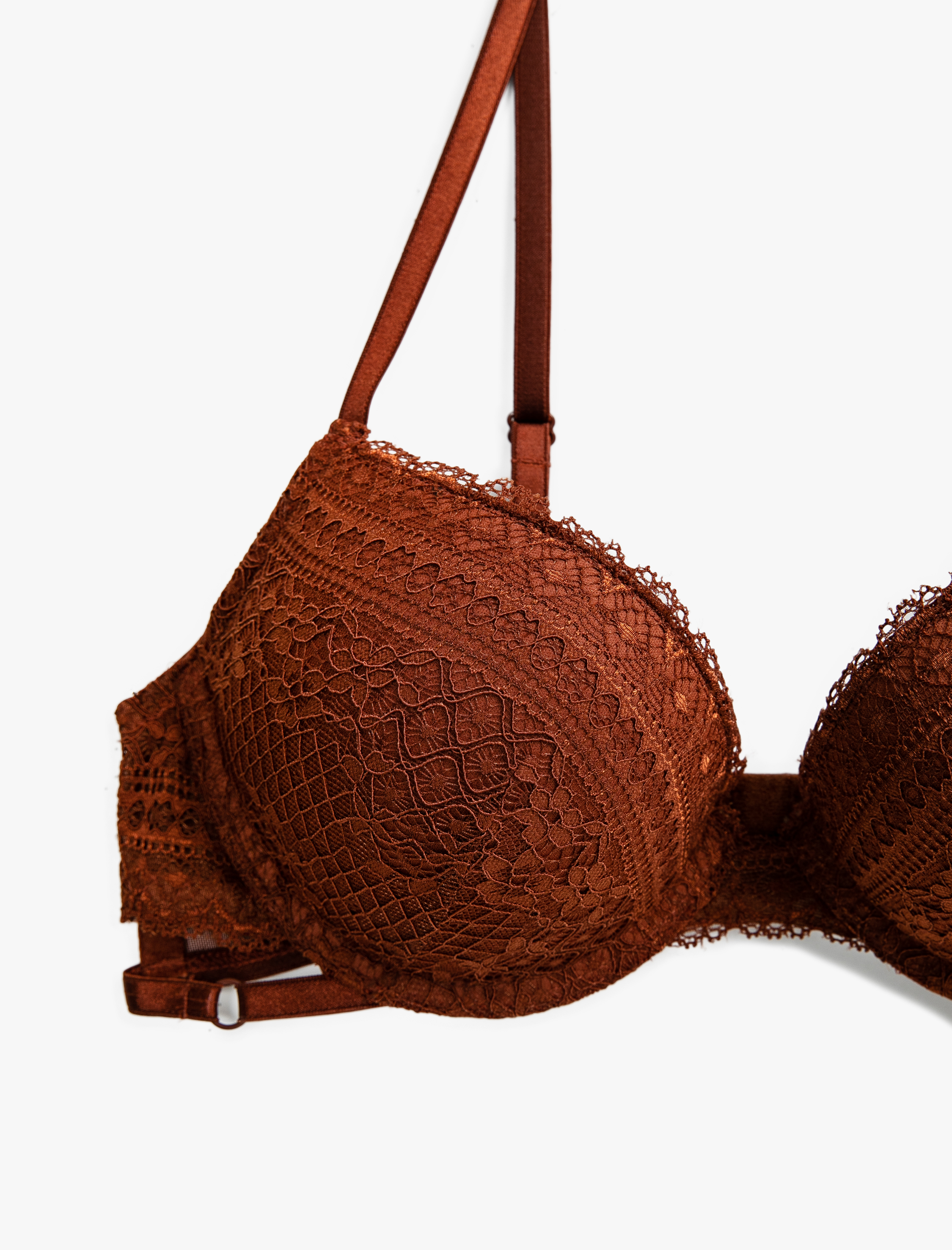   Dantelli Destekli Sütyen Ekstra Dolgulu Balenli Kaplı