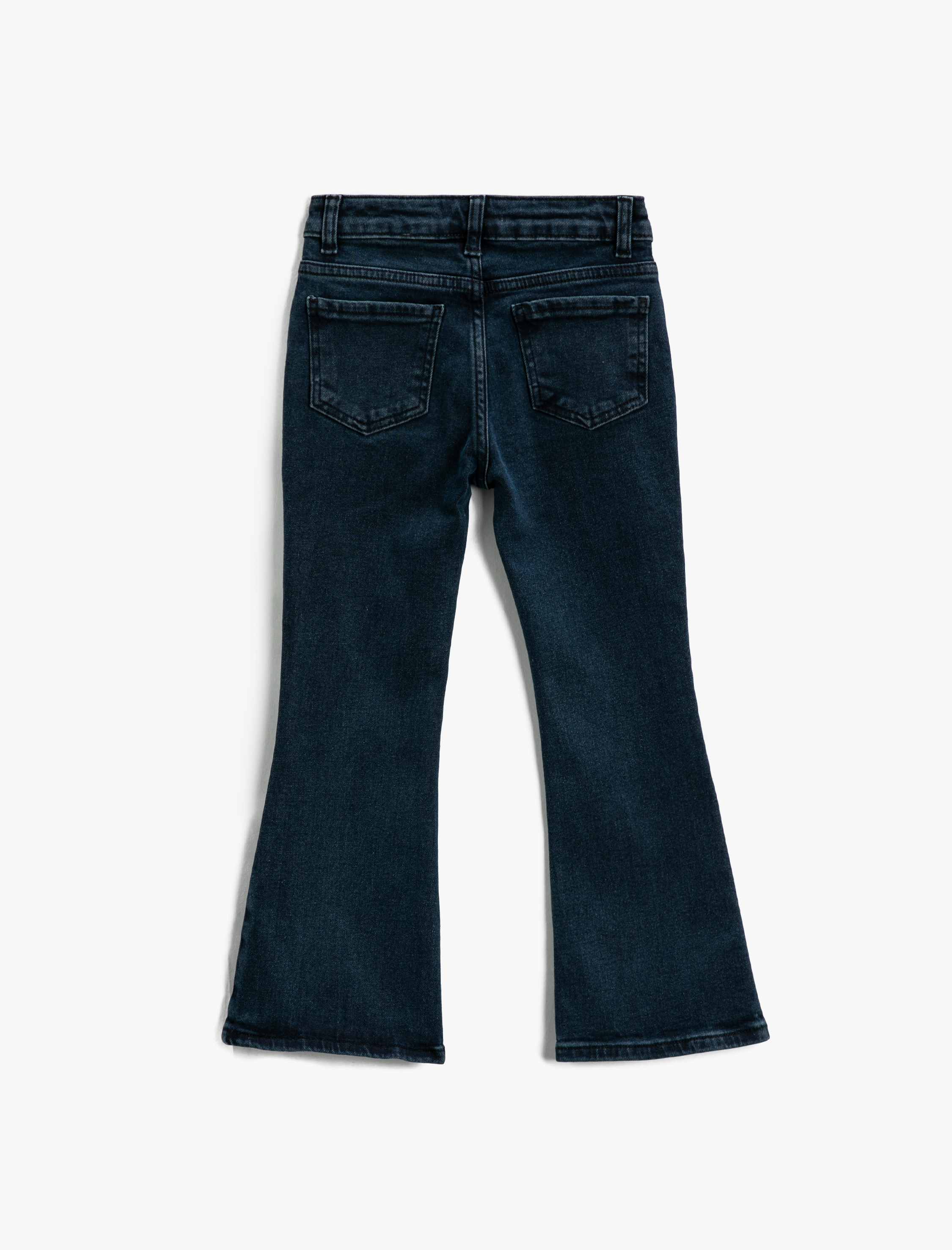  Kız Çocuk İspanyol Paça Kot Pantolon Cepli Normal Bel - Flare Jean