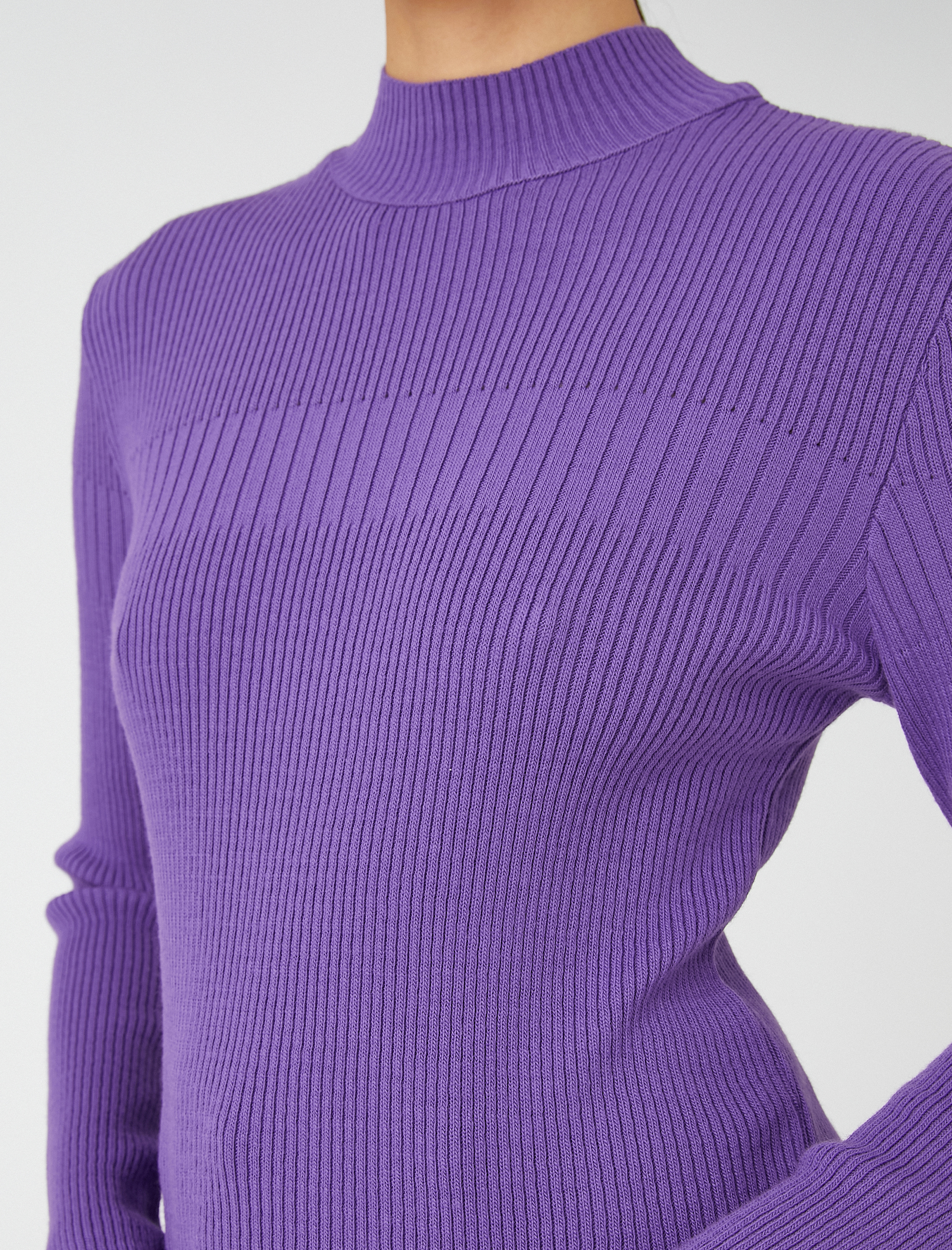   Yarım Balıkçı Yaka Kazak Triko Ribanalı Kaşmir Dokulu