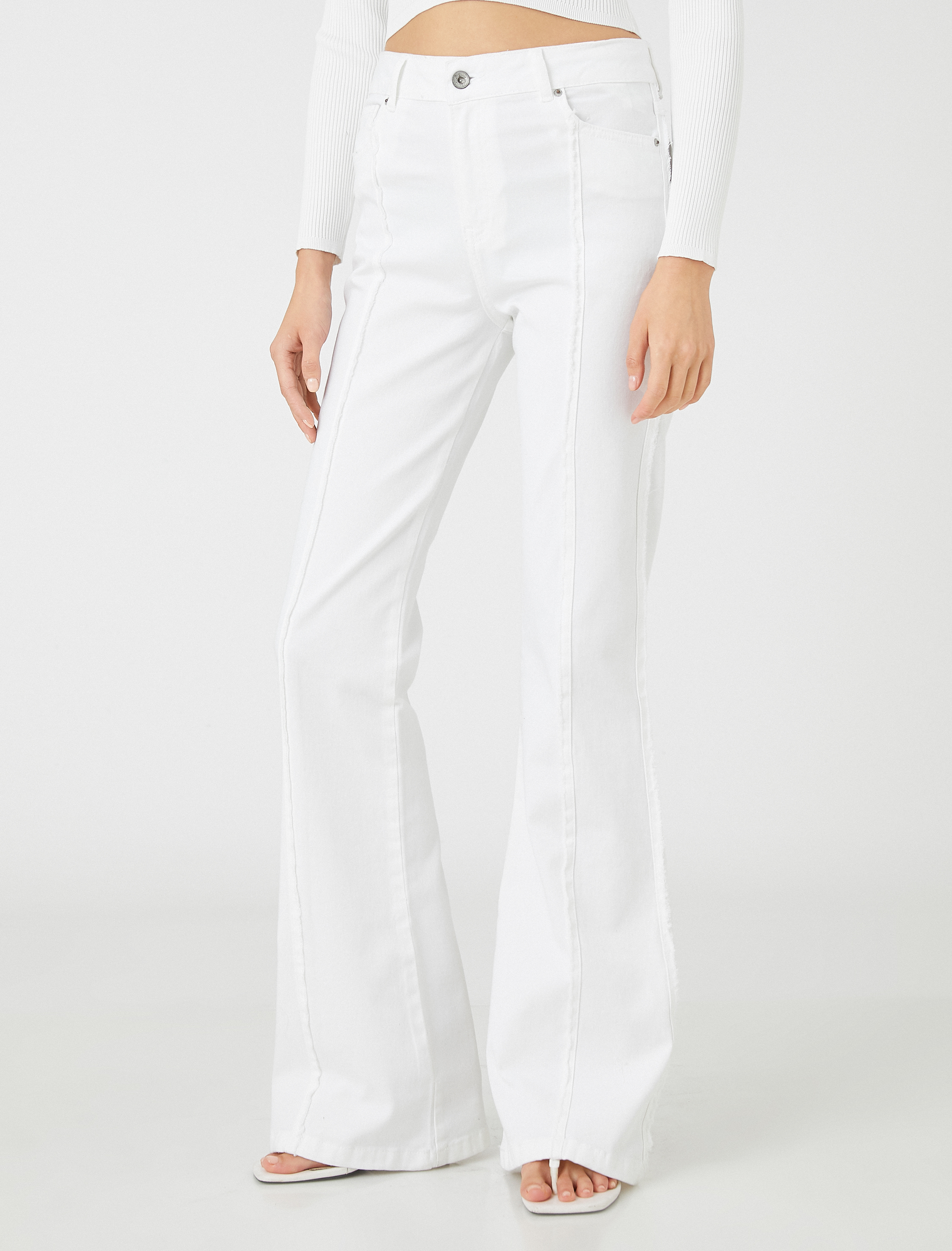   İspanyol Paça Kot Pantolon Normal Bel