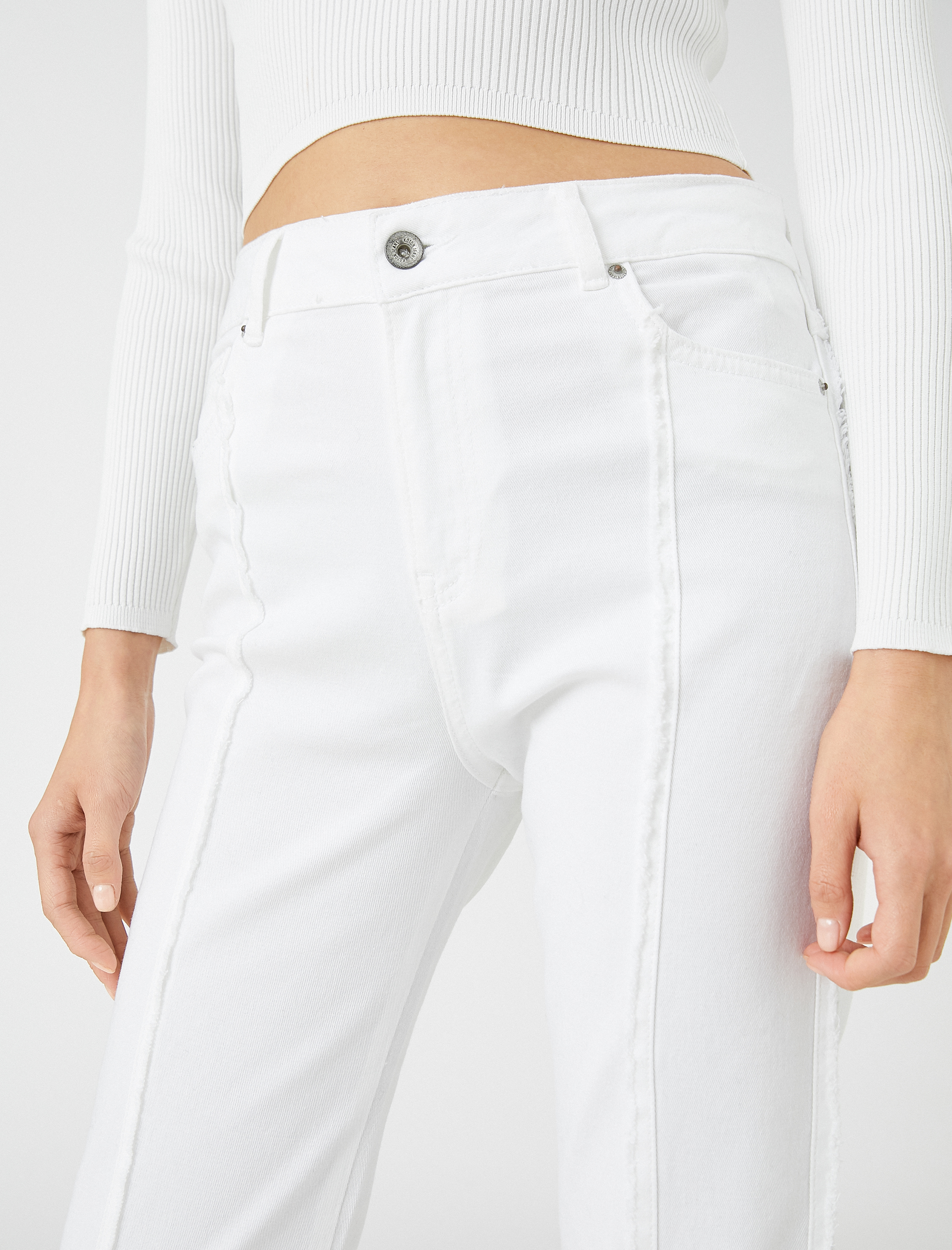   İspanyol Paça Kot Pantolon Normal Bel