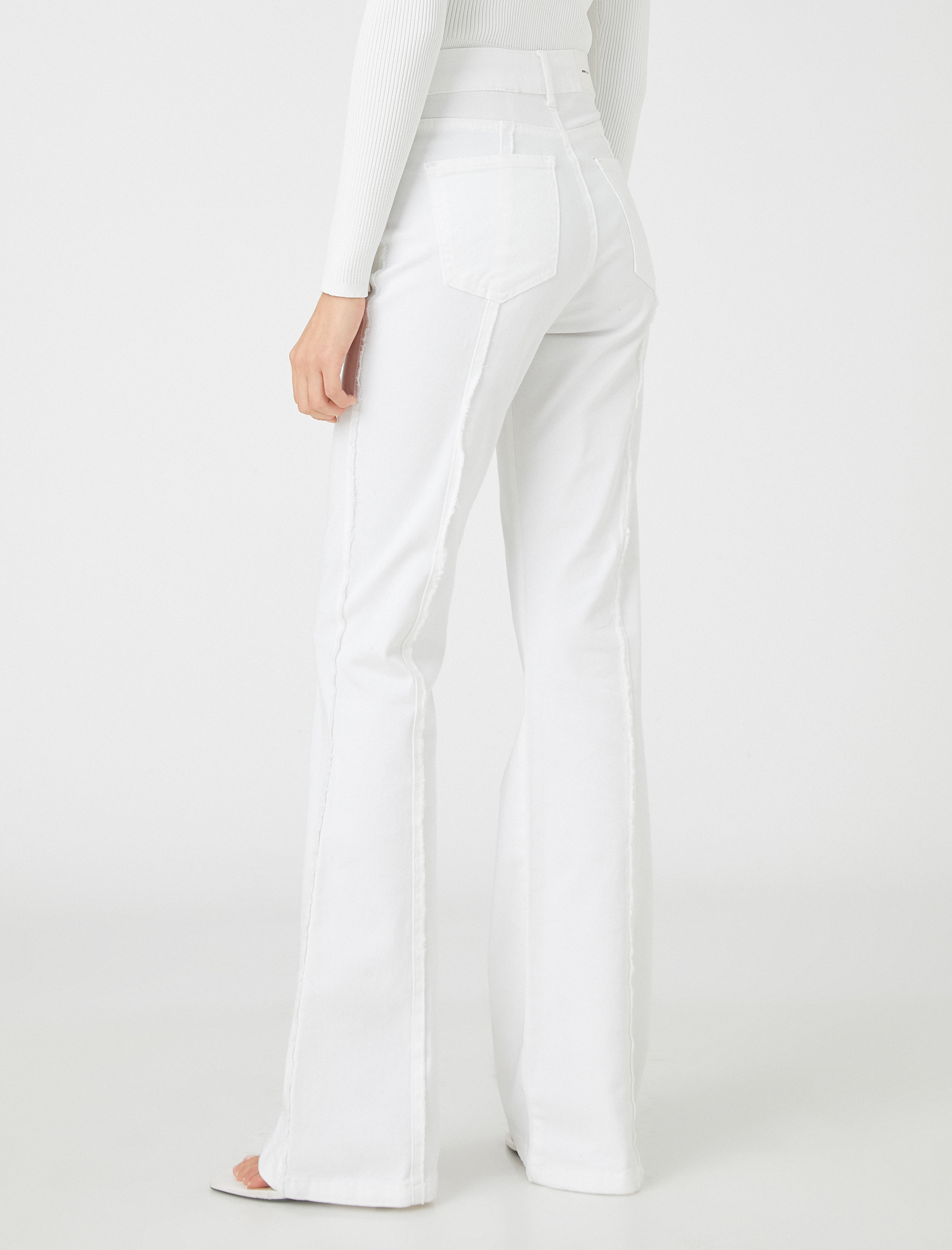   İspanyol Paça Kot Pantolon Normal Bel