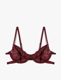 Dantelli Sütyen Dolgusuz Kapsız Balenli Biye Detaylı