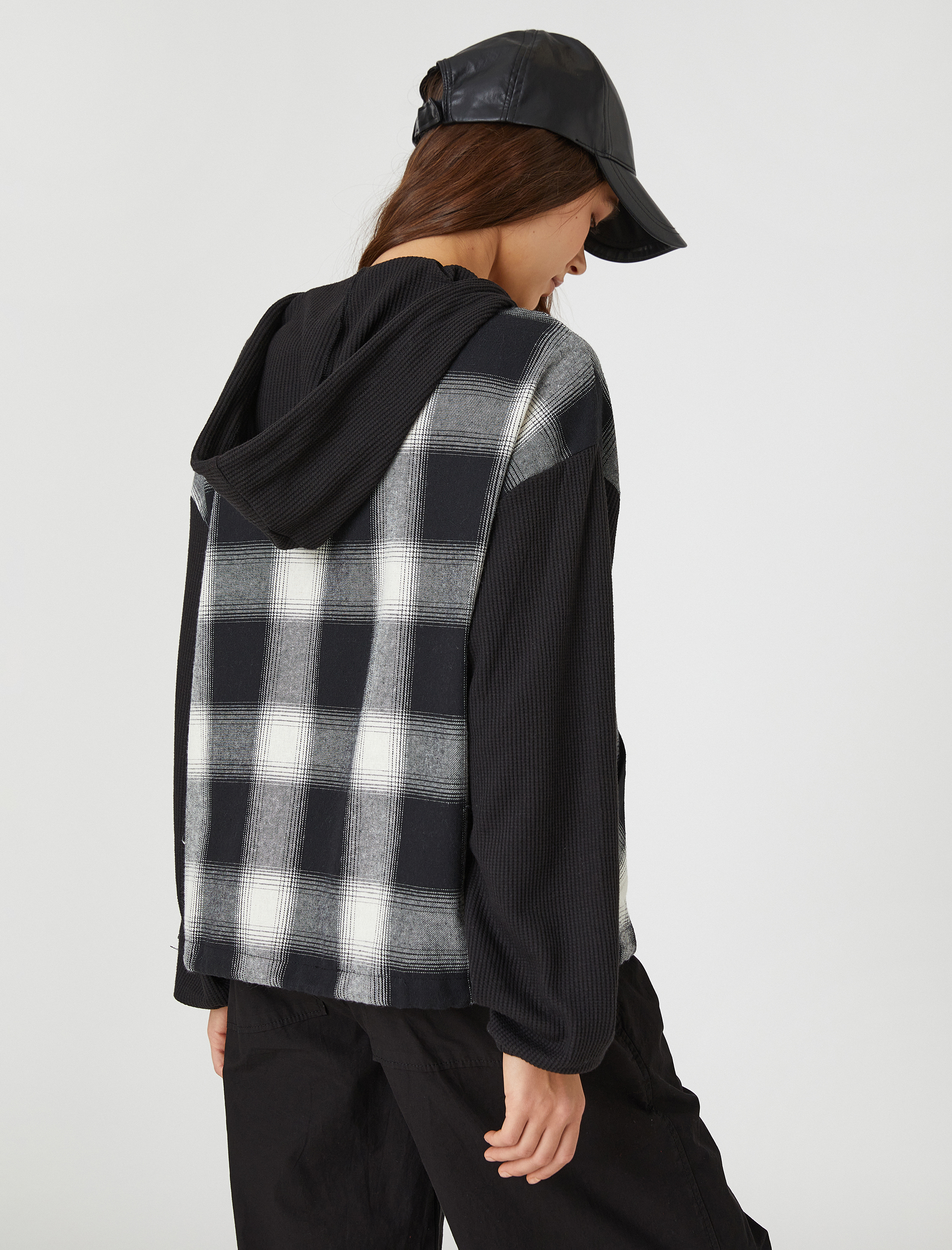   Oversize Sweatshirt Kapüşonlu Uzun Kollu Beli Lastikli