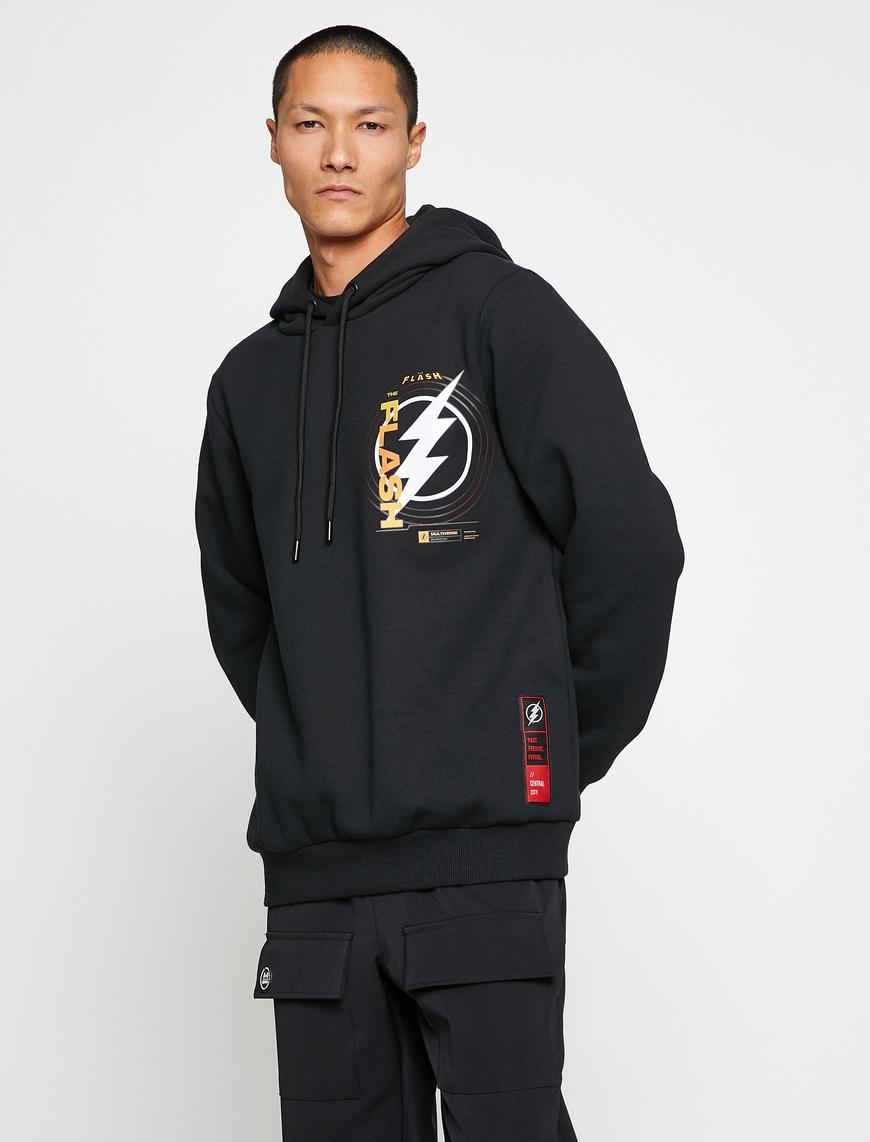   The Flash Kapşonlu Sweatshirt Şardonlu Lisanslı Baskılı
