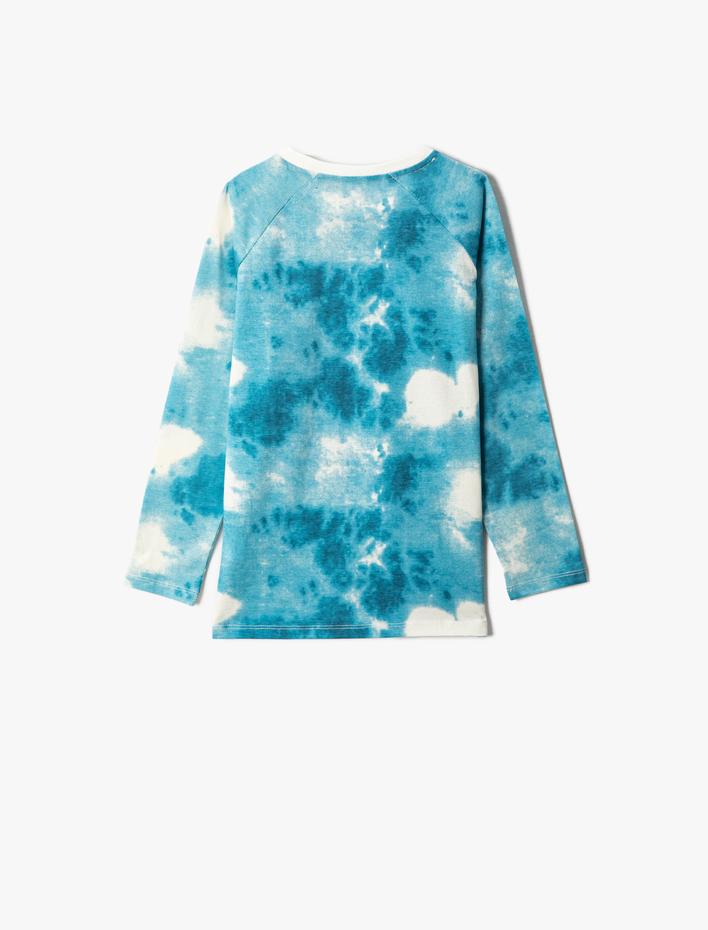 Erkek Çocuk Batik Desenli Uzun Kollu Tişört Bisiklet Yaka