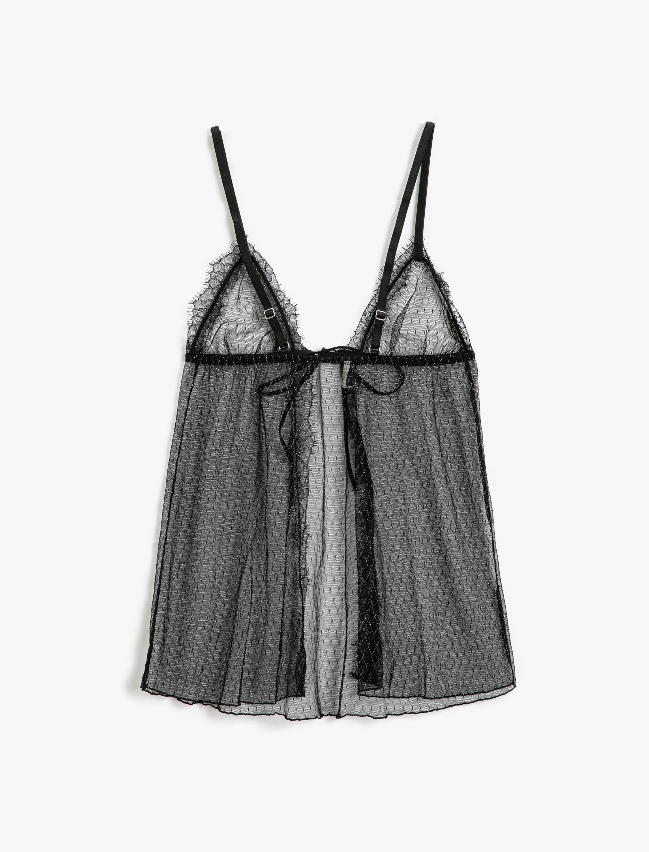 Babydoll Dantelli Işıltılı İnce Askılı
