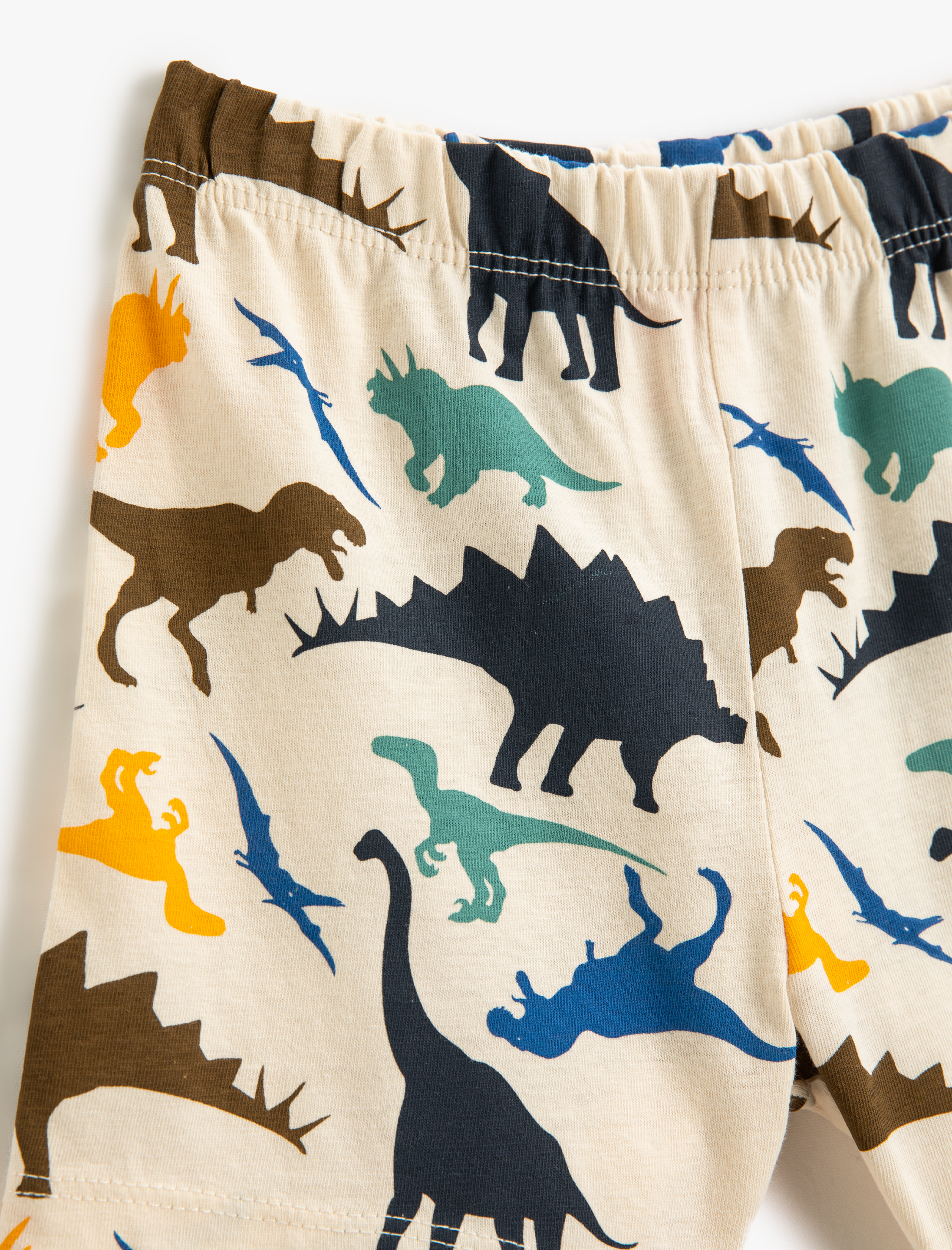  Erkek Bebek Dinozor Baskılı Şort Beli Lastikli