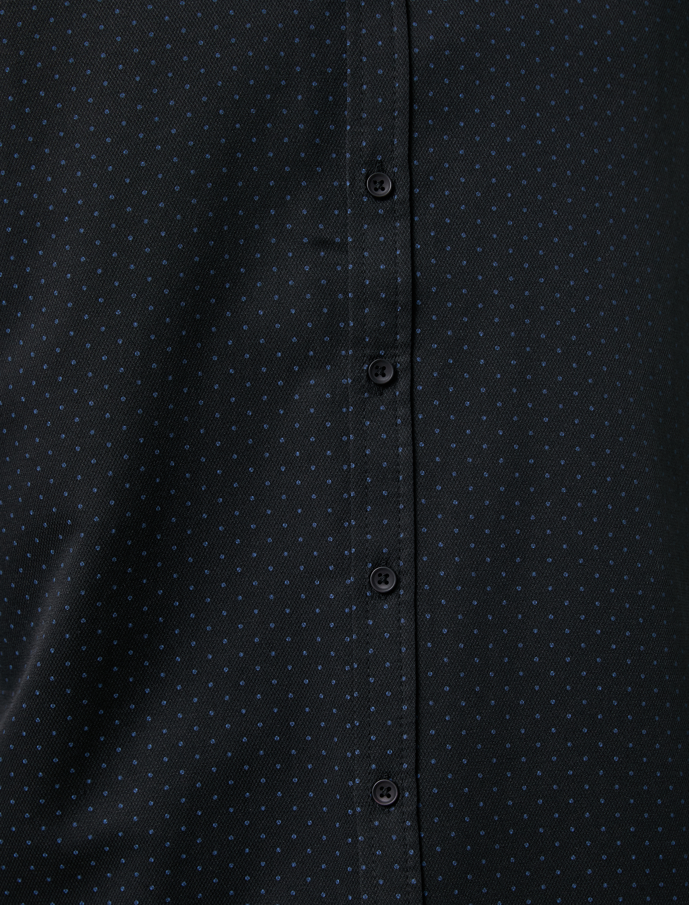 Puantiyeli Gömlek Klasik Yaka Uzun Kollu Non Iron