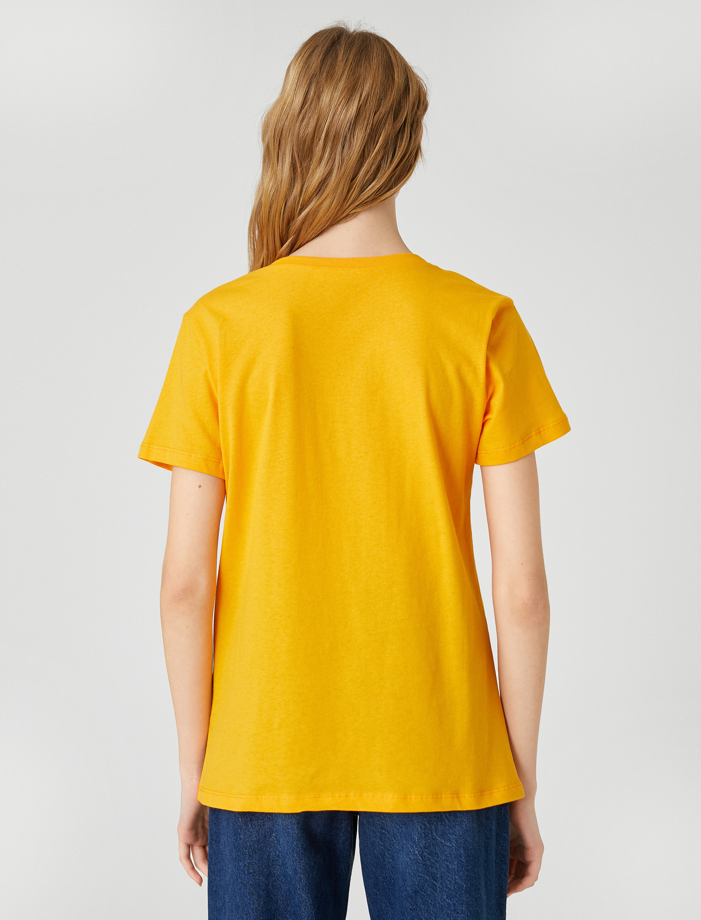   Panda Baskılı Tişört Kısa Kollu Bisiklet Yaka Rahat Kesim