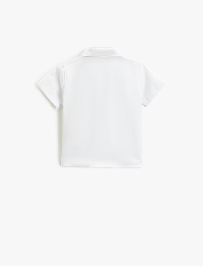 Erkek Bebek Papyonlu Gömlek Kısa Kollu Tek Cepli