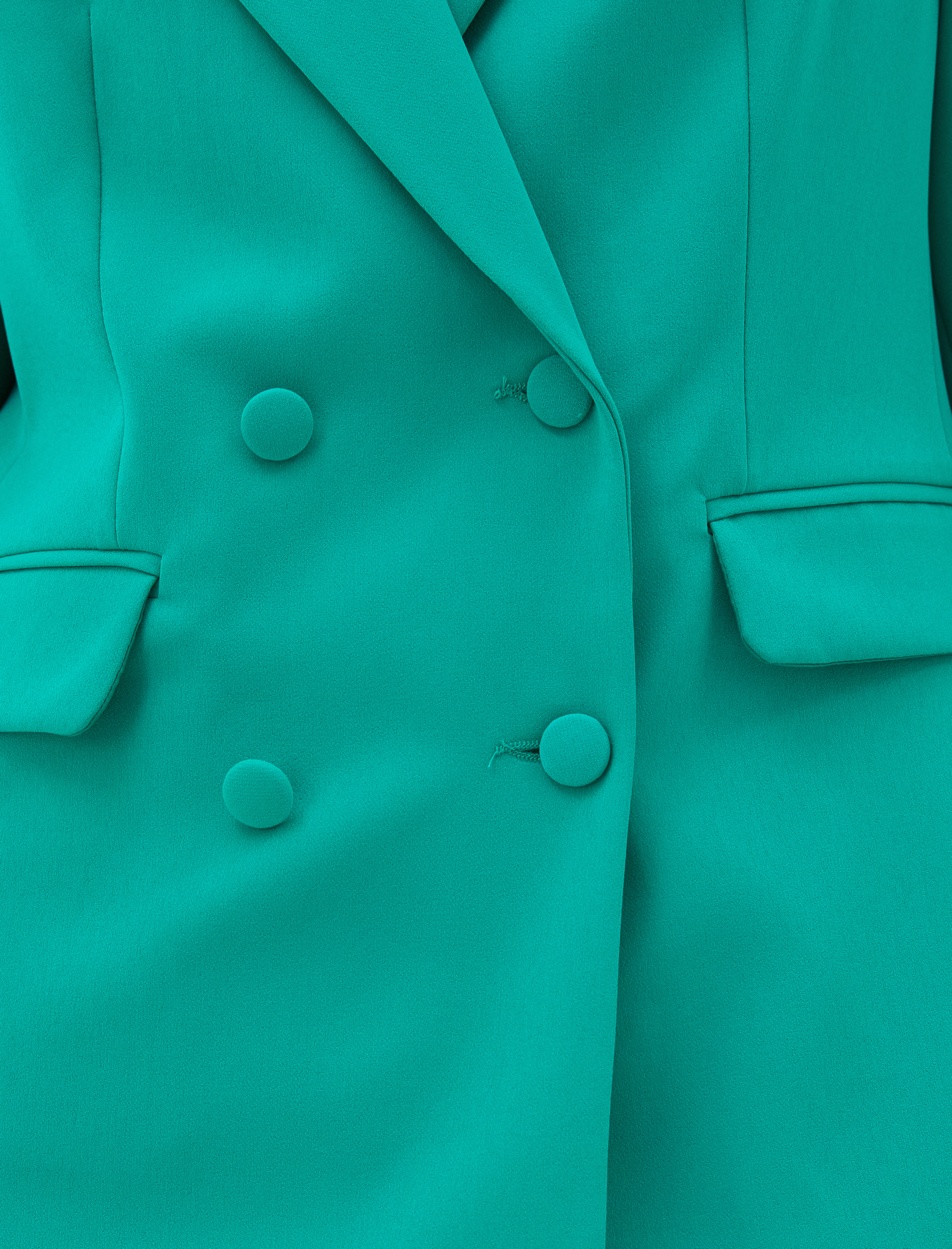   Kruvaze Düğmeli Blazer Ceket Kapaklı Cep Detaylı