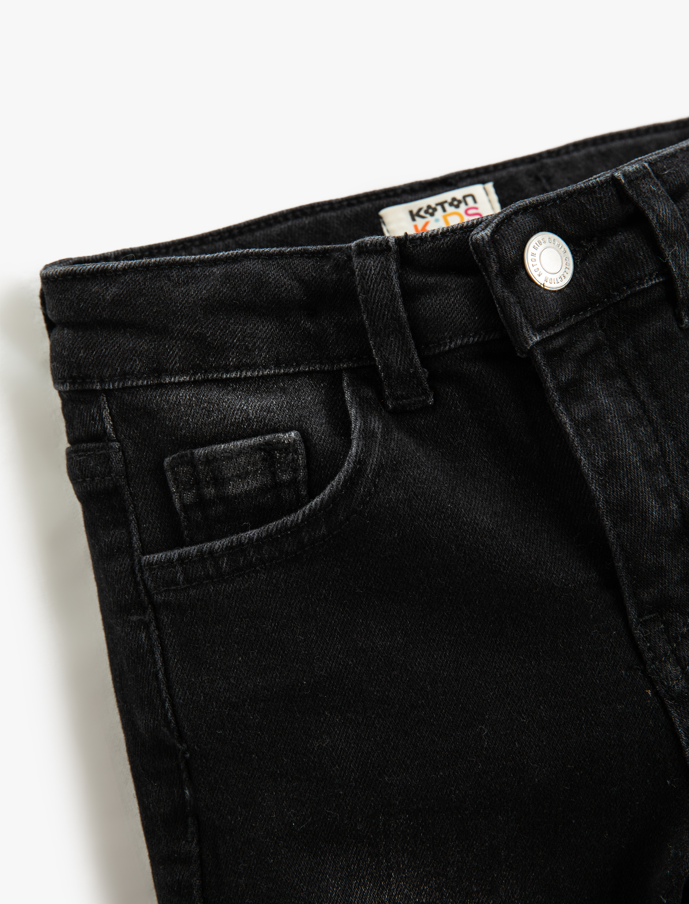  Erkek Çocuk Kot Pantolon Düz Paça Normal Bel - Straight Jean  Beli Ayarlanabilir Lastikli