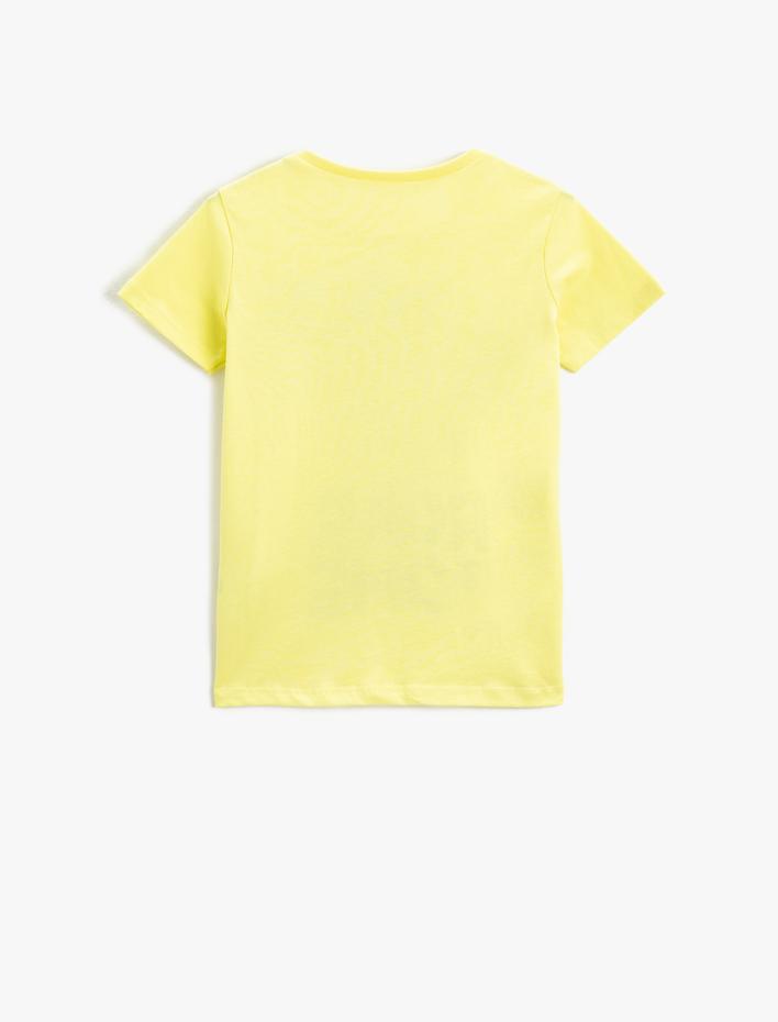 Erkek Çocuk Dinozor Baskılı Kısa Kollu Tişört Bisiklet Yaka Pamuklu