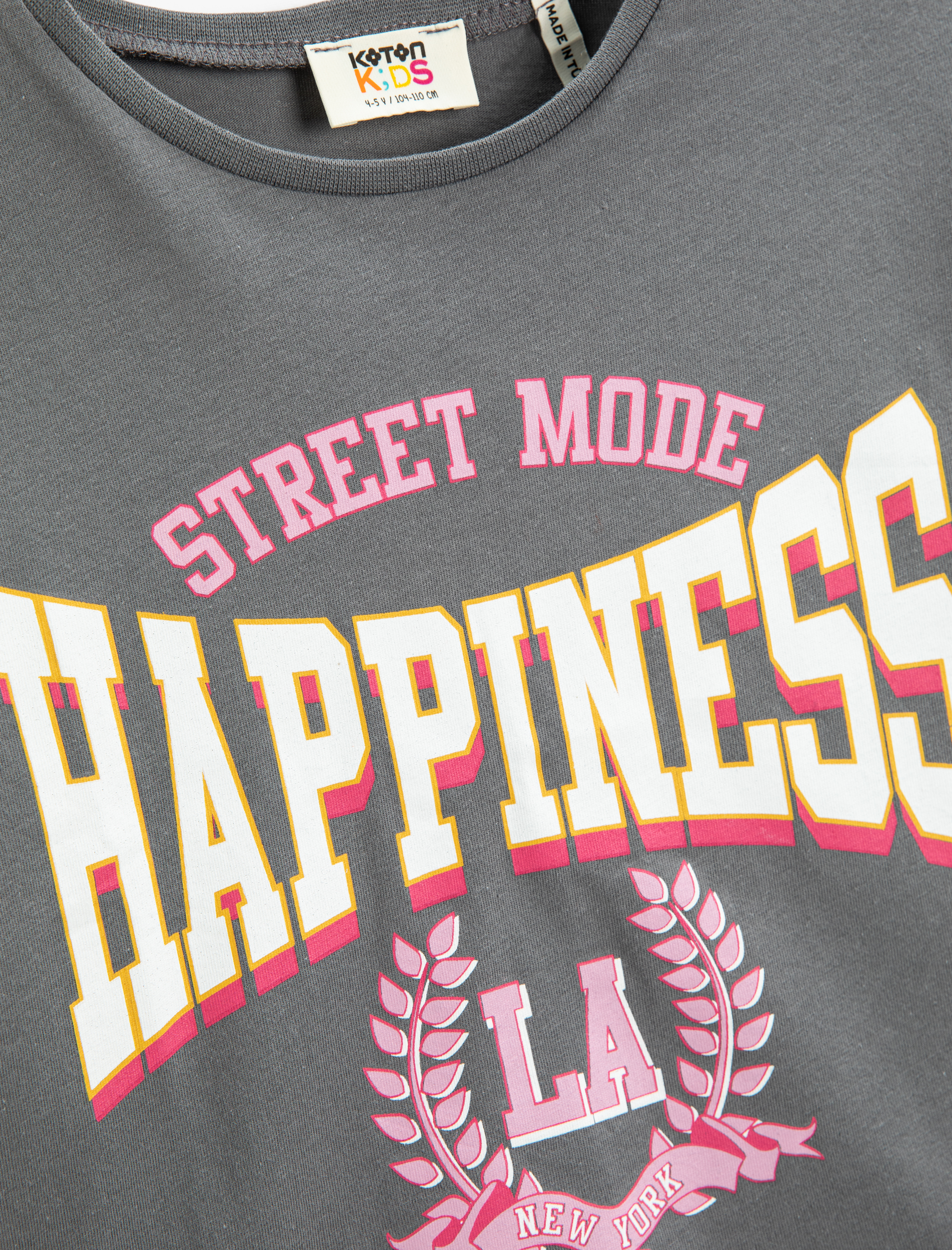  Kız Çocuk Oversize Tişört Baskılı Kısa Kollu Bisiklet Yaka