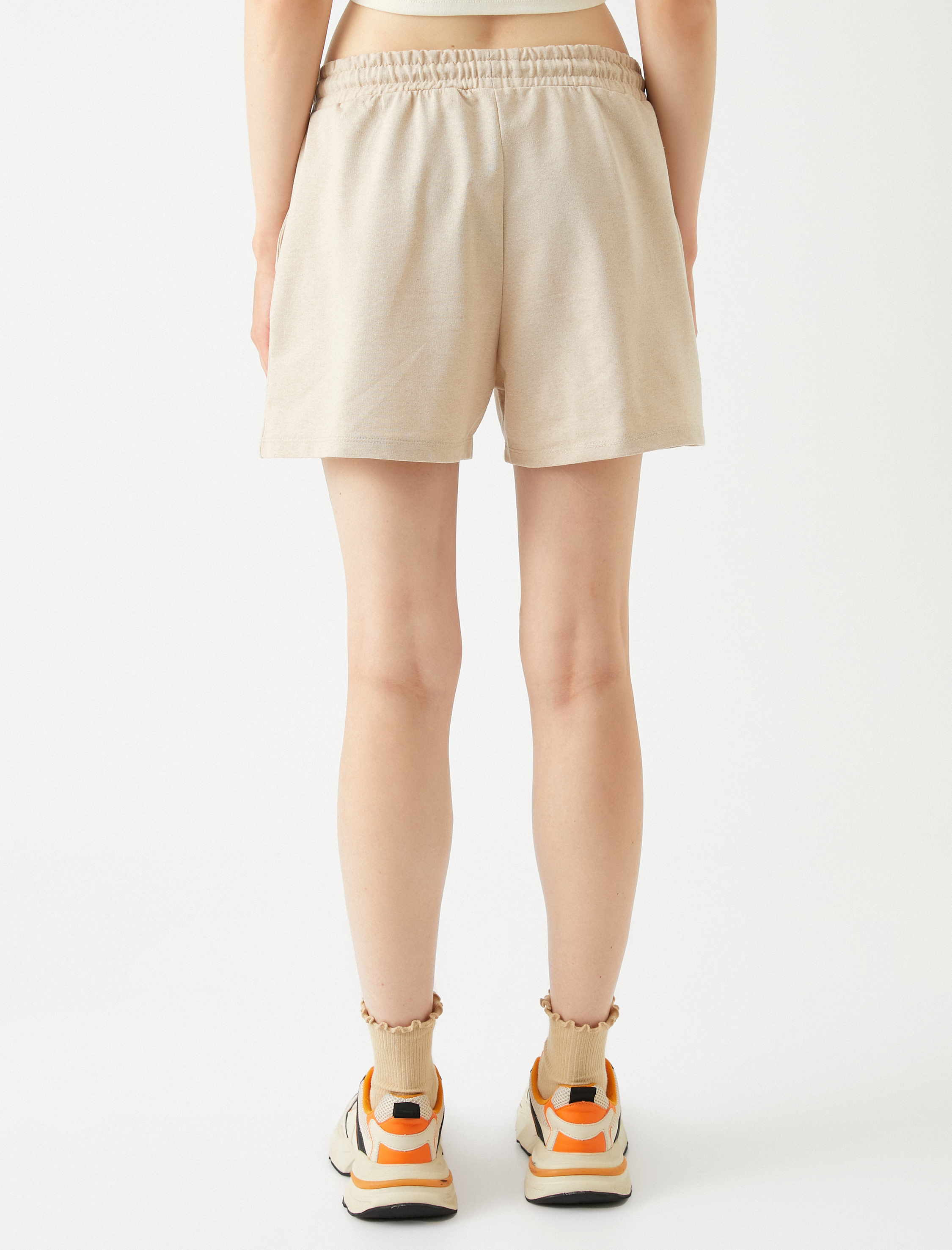   Mini Şort Beli Bağcıklı Rahat Kesim Cep Detaylı