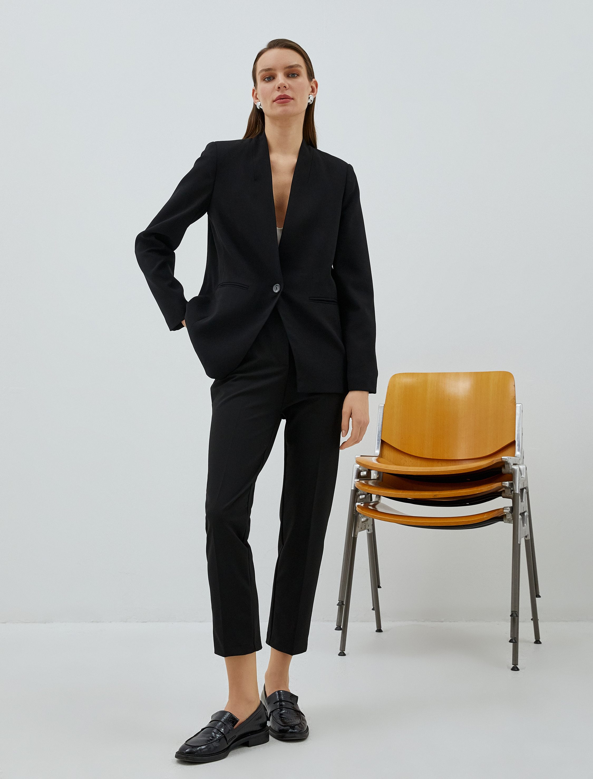 Basic Cigarette Kumaş Pantolon Cepli Kemerli