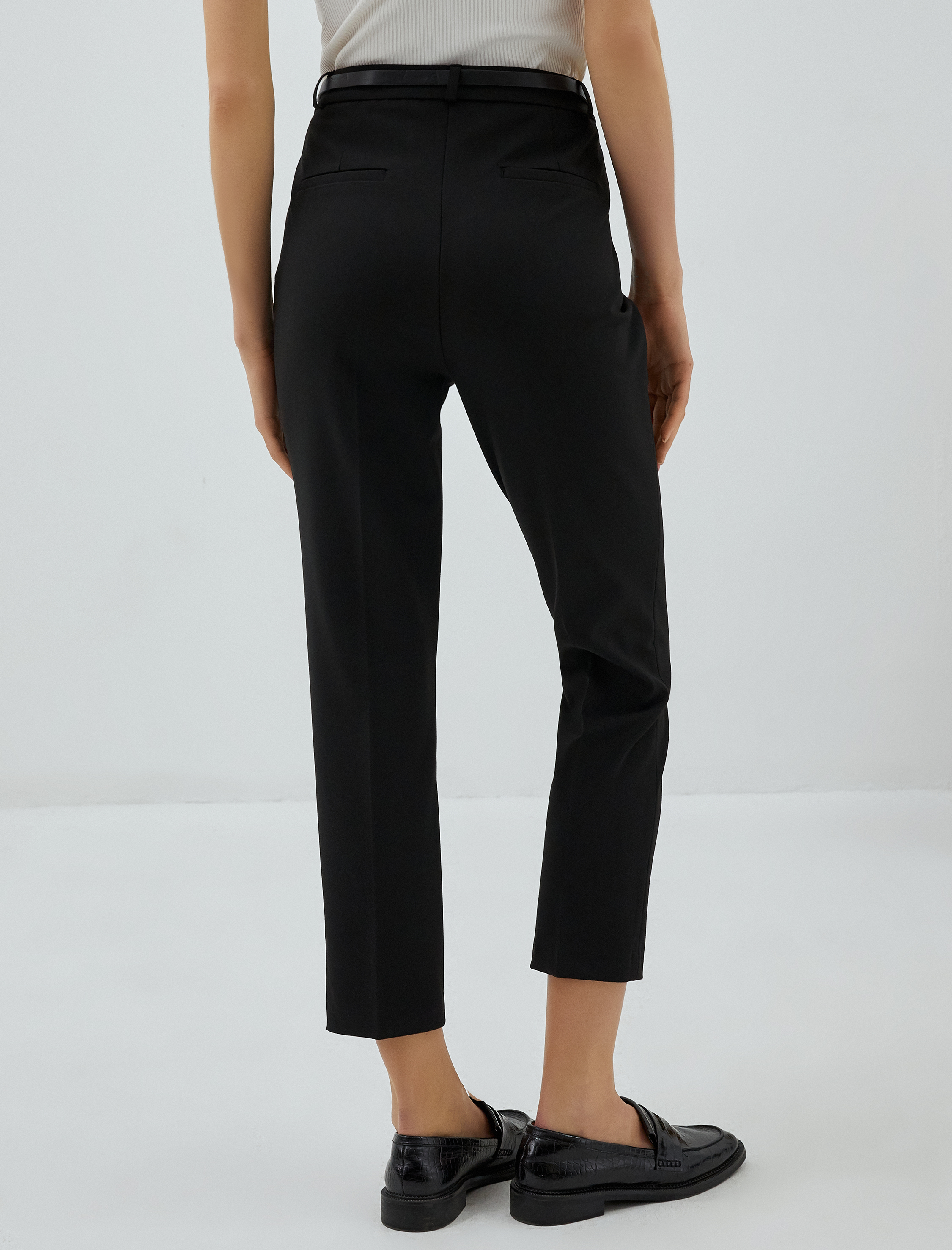 Basic Cigarette Kumaş Pantolon Cepli Kemerli