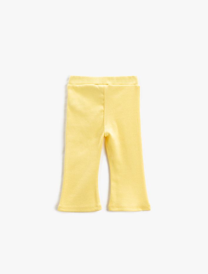 Kız Bebek İspanyol Paça Tayt Fitilli Tek Cep Detaylı Beli Lastikli