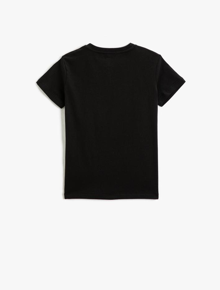 Erkek Çocuk Kısa Kollu Tişört Bisiklet Yaka  Baskılı