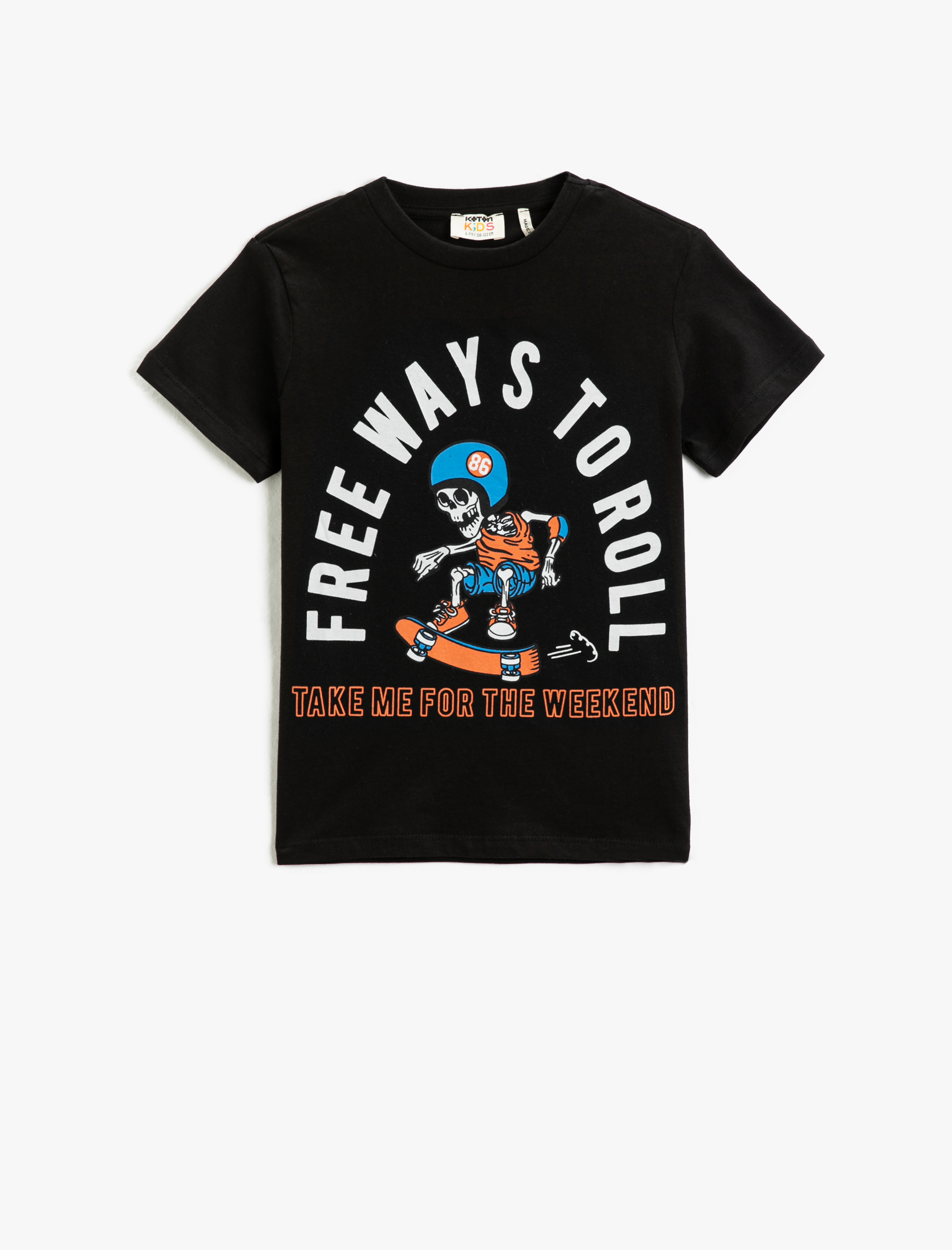  Erkek Çocuk Kısa Kollu Tişört Bisiklet Yaka  Baskılı