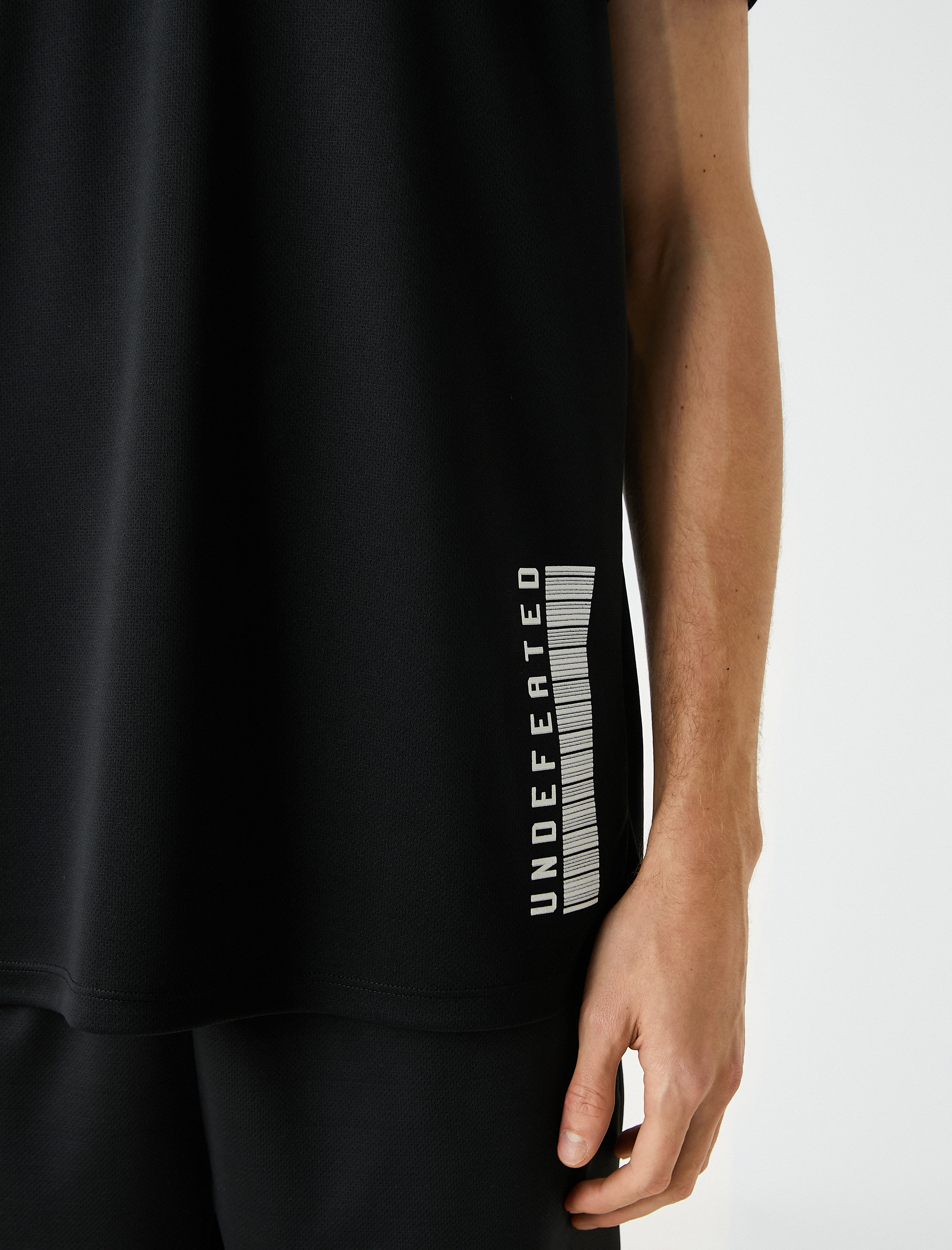   Spor Tişört Etiket Baskılı Bisiklet Yaka Kısa Kollu Nefes Alan Kumaş