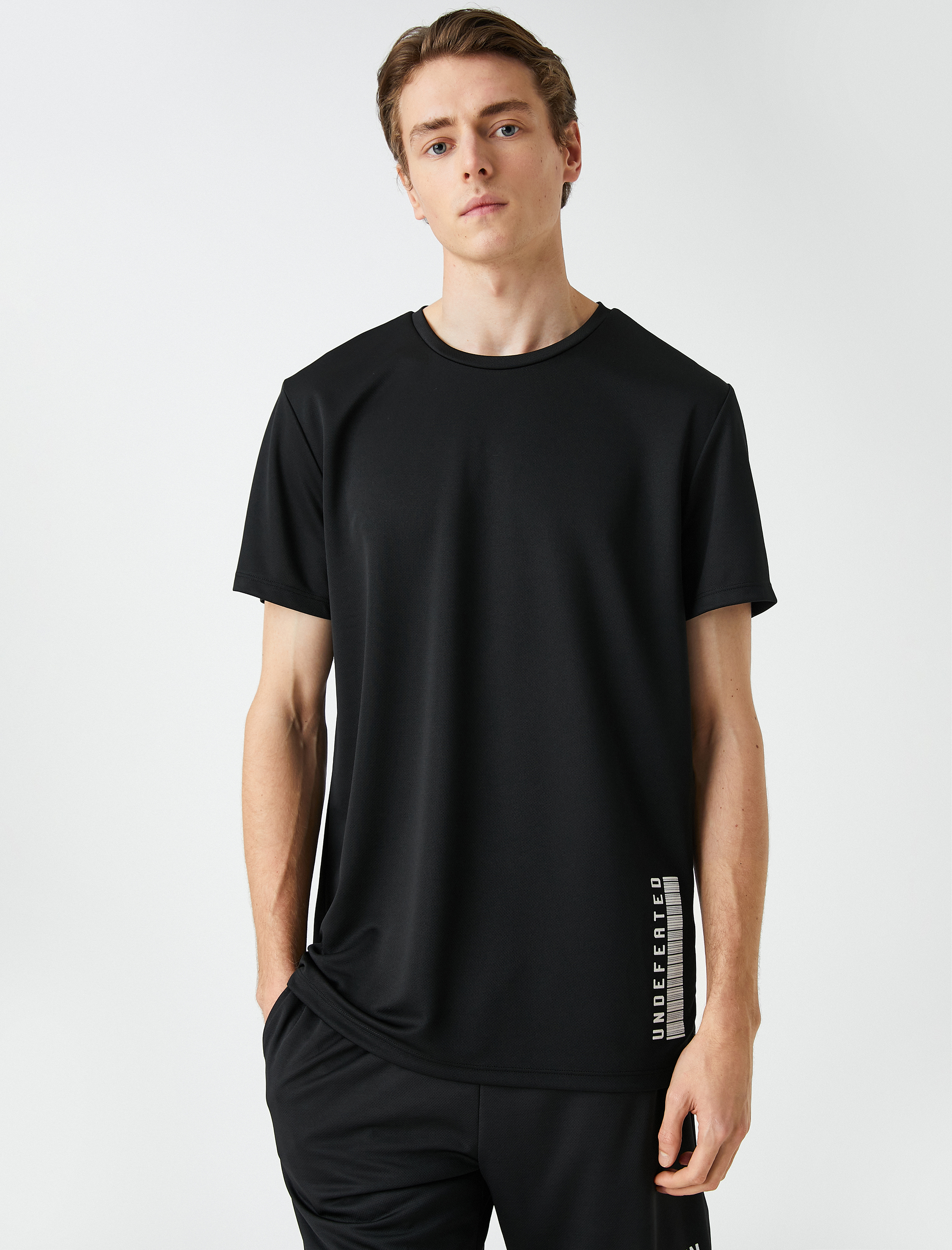   Spor Tişört Etiket Baskılı Bisiklet Yaka Kısa Kollu Nefes Alan Kumaş