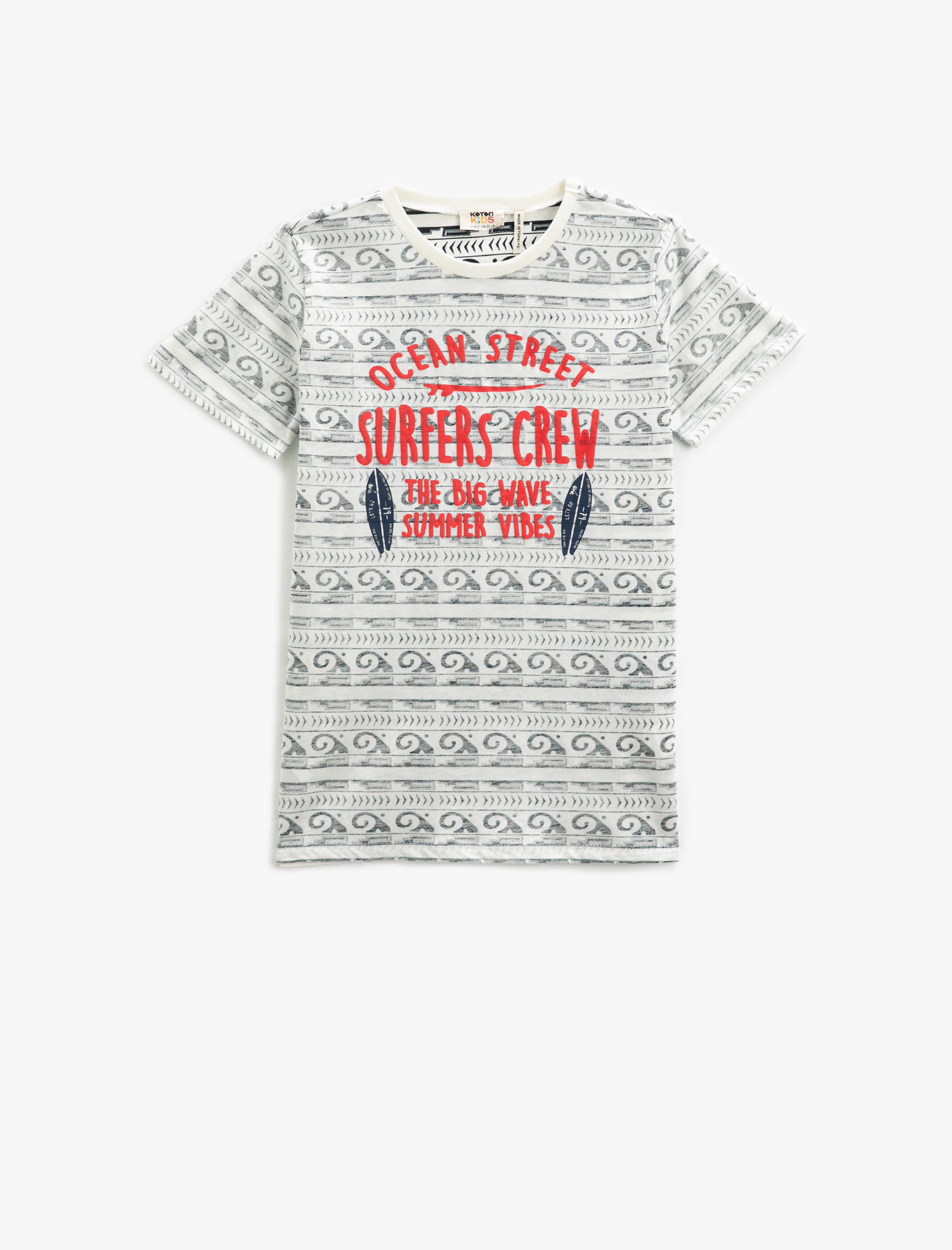  Erkek Çocuk Tişört Baskılı Kısa Kollu Bisiklet Yaka