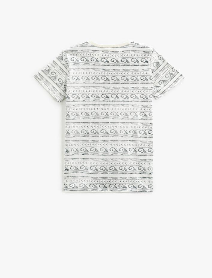 Erkek Çocuk Tişört Baskılı Kısa Kollu Bisiklet Yaka