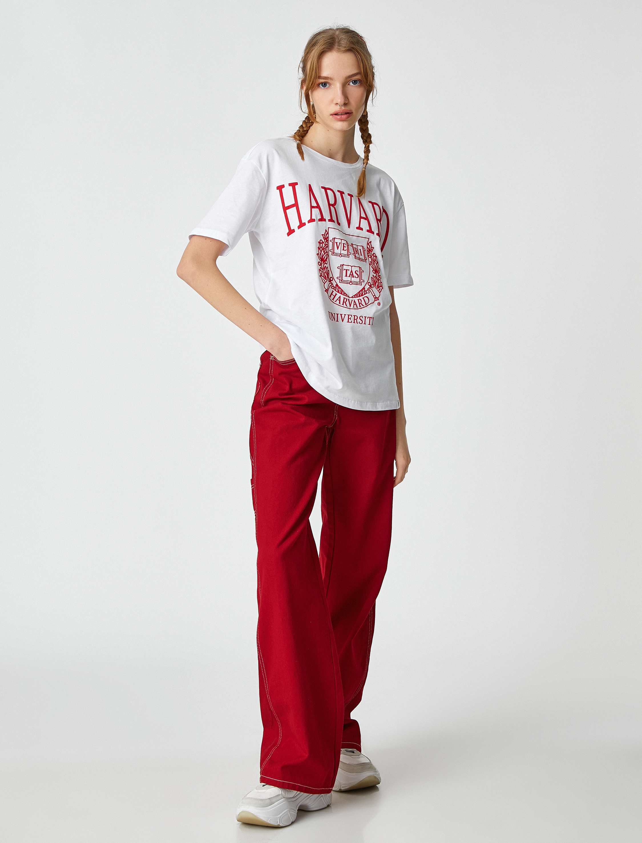   Harvard Tişört Baskılı Lisanslı Kısa Kollu Bisiklet Yaka