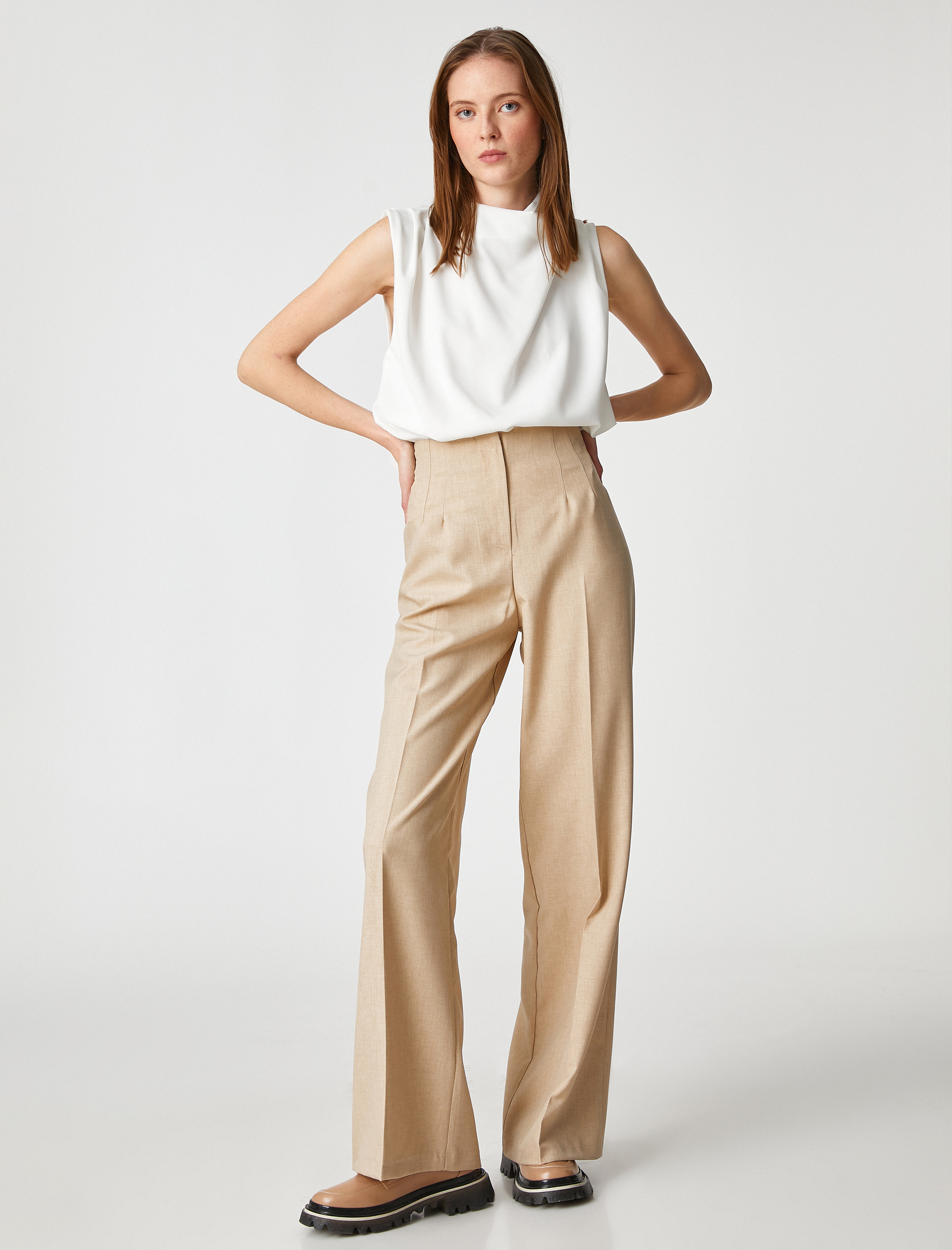   Palazzo Pantolon Fermuarlı Dikiş Detaylı