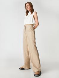 Palazzo Pantolon Fermuarlı Dikiş Detaylı