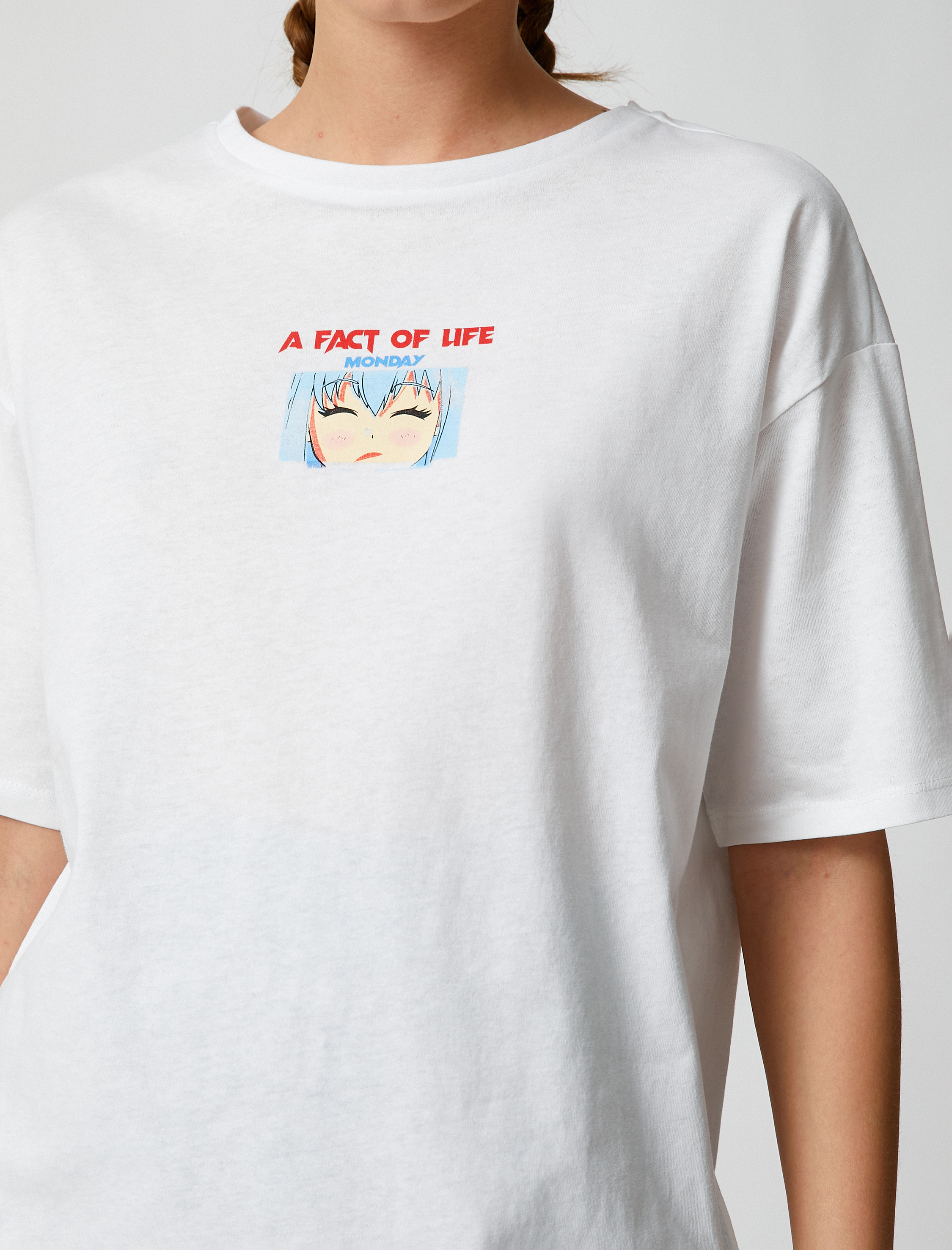   Anime Tişört Oversize Bisiklet Yaka Kısa Kollu